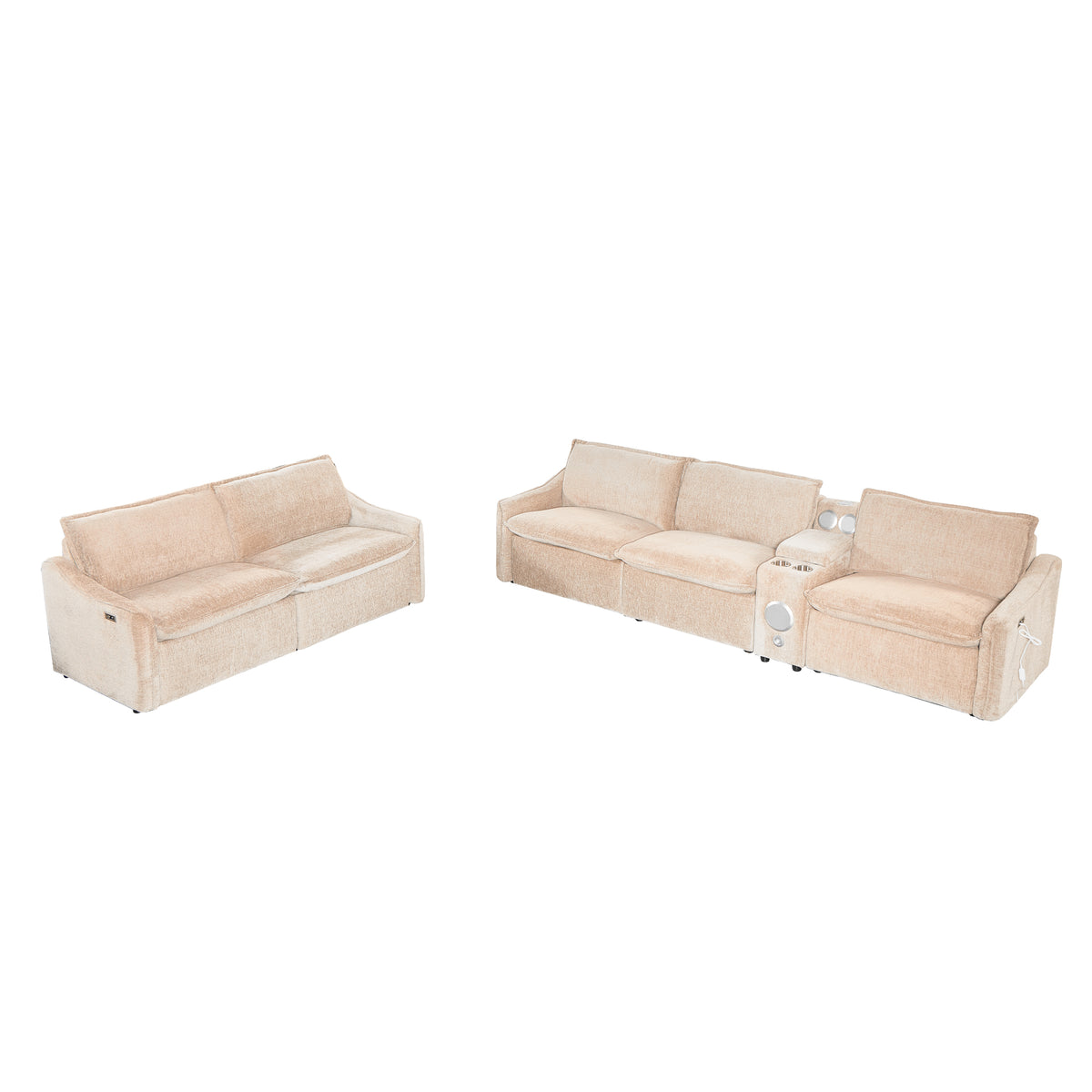 Brown Electric Recliner Sofa Set