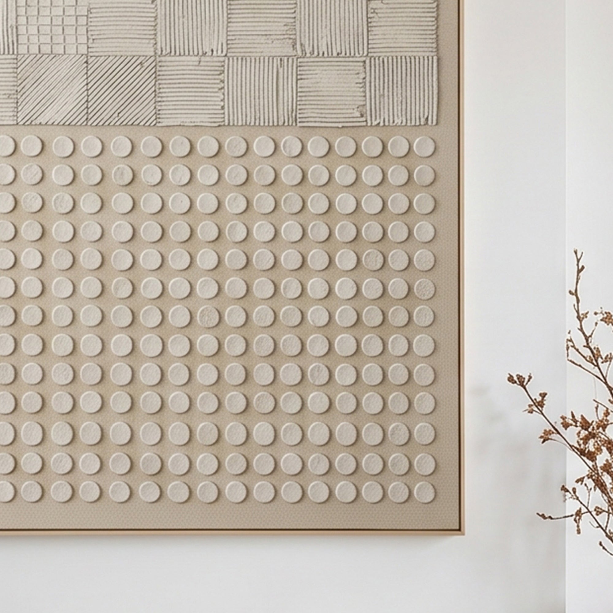 Pure Handmade Cream Neutral Textured Abstract Minimalist Canvas Art