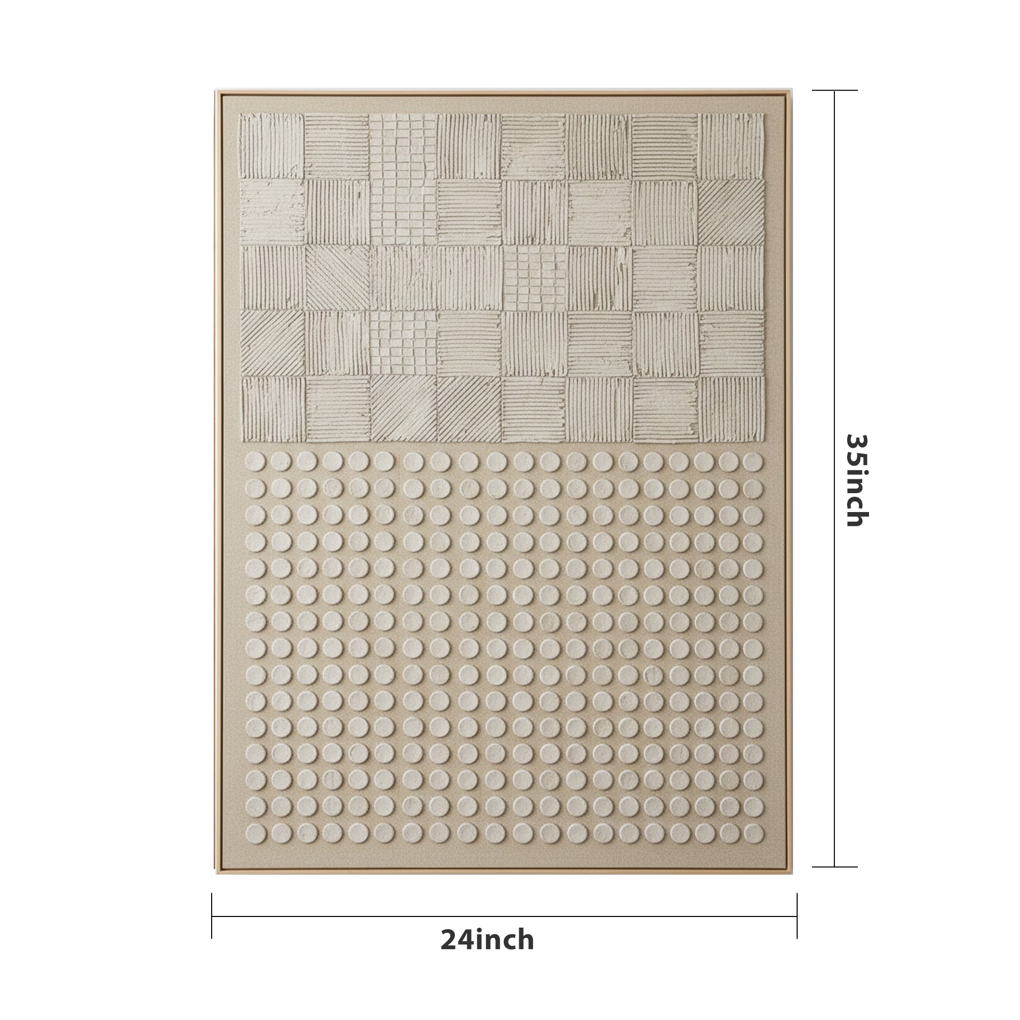 Pure Handmade Cream Neutral Textured Abstract Minimalist Canvas Art