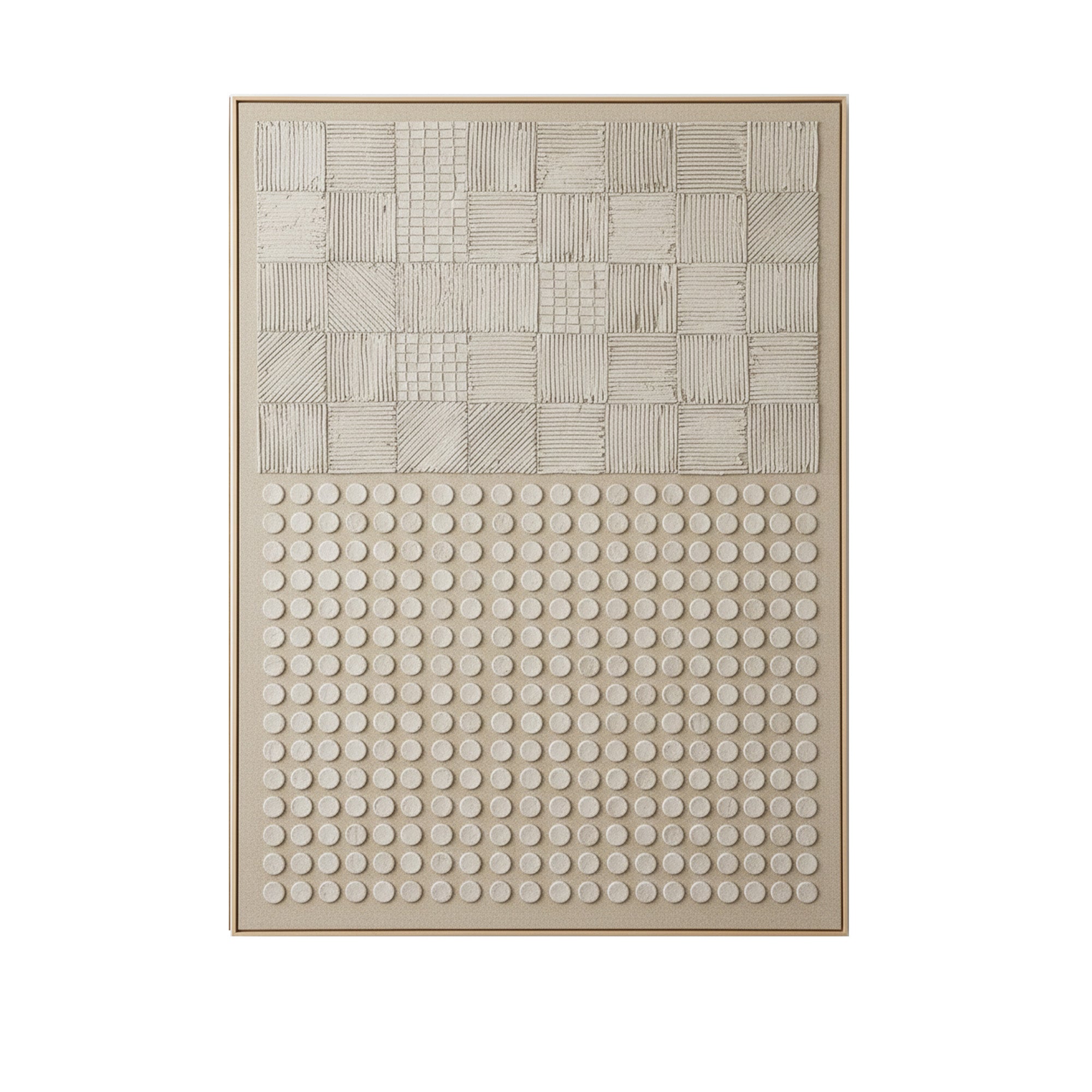 Pure Handmade Cream Neutral Textured Abstract Minimalist Canvas Art