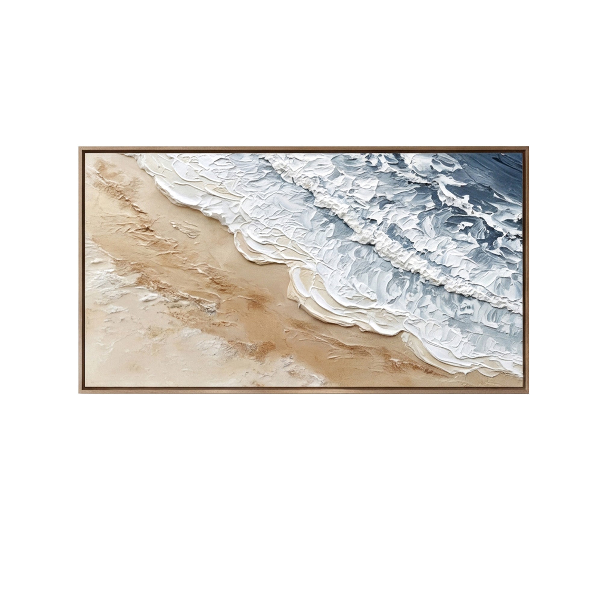 Pure Handmade Textured Impasto Beach Seascape Oil Painting