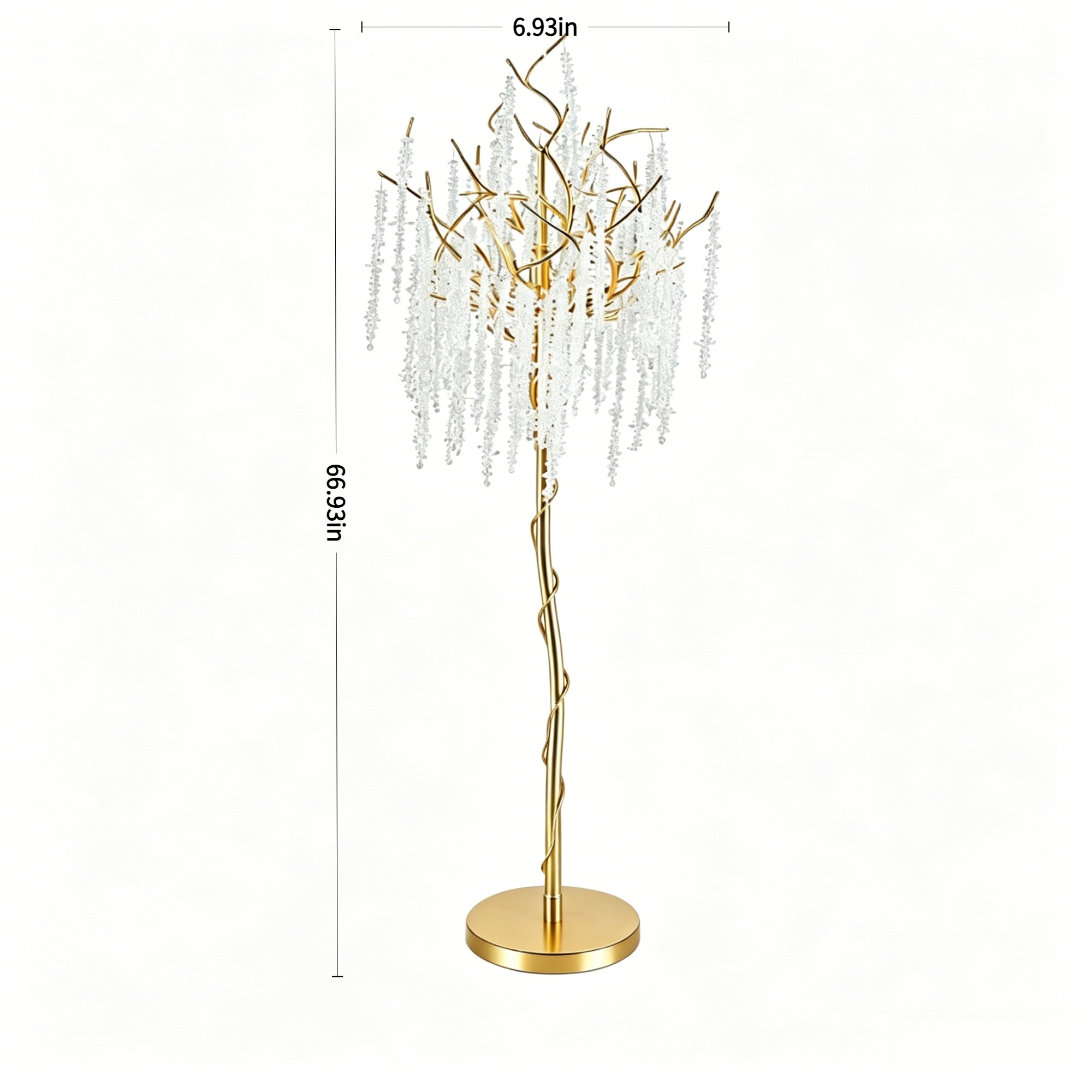 Size of Crystal Branch Lamp