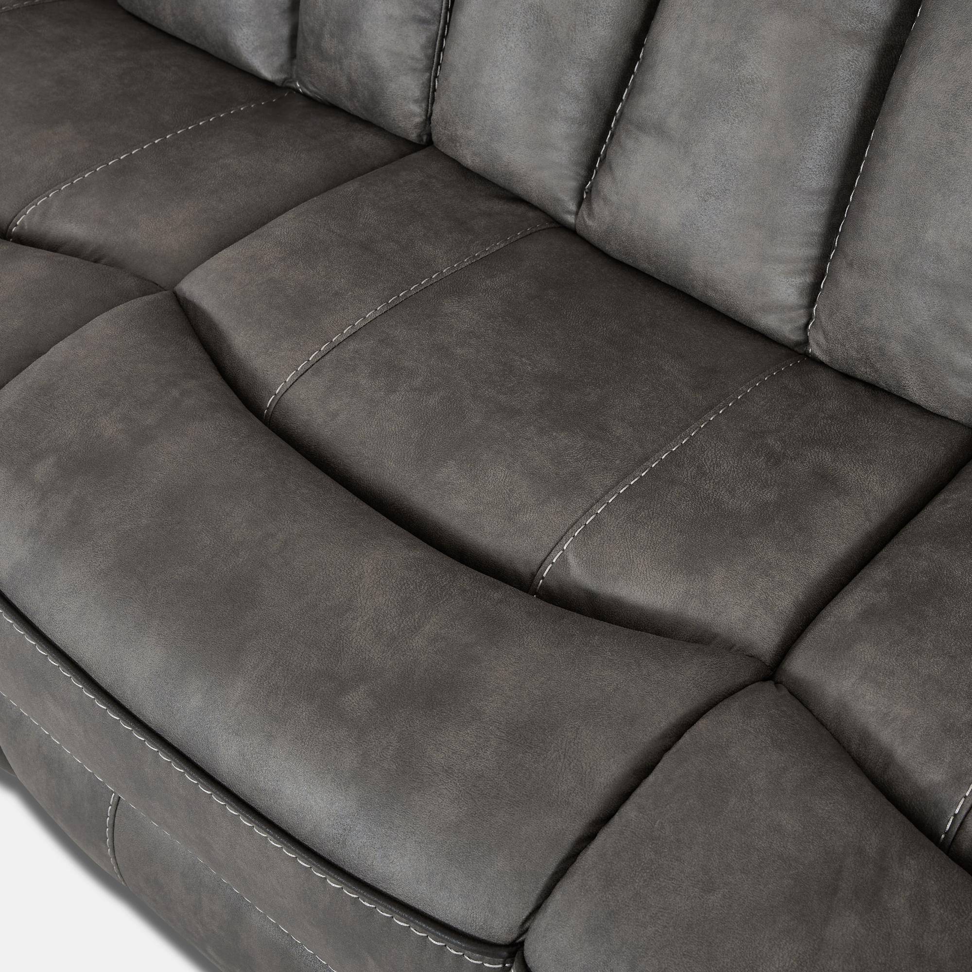 Kael Power Recliner & 1-Seater Sofa Set, Breathable Leather with Side Armrest Storage, Rustic Home Theater Seating 007
