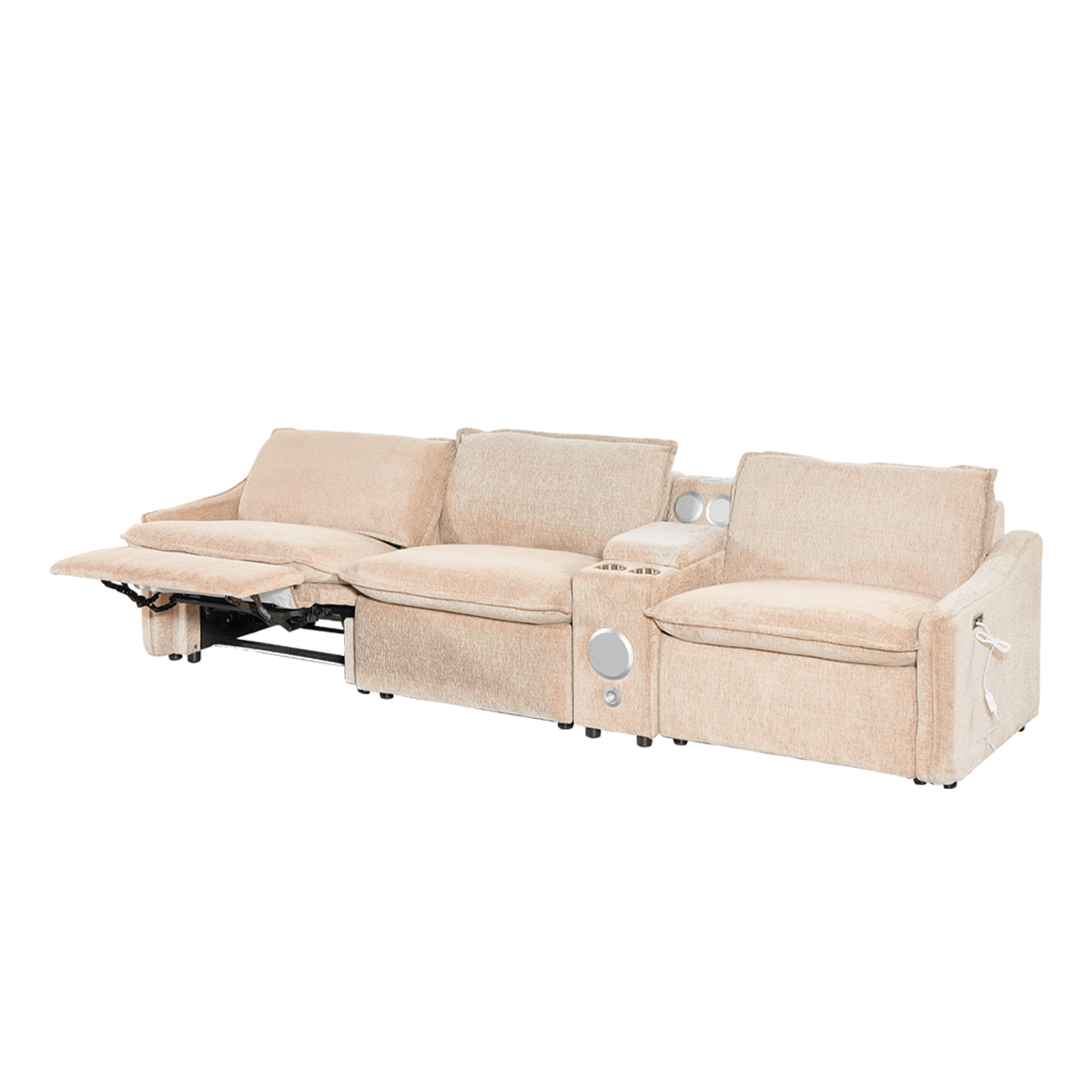 Brown Electric Recliner Sofa Set--MS908-3SET