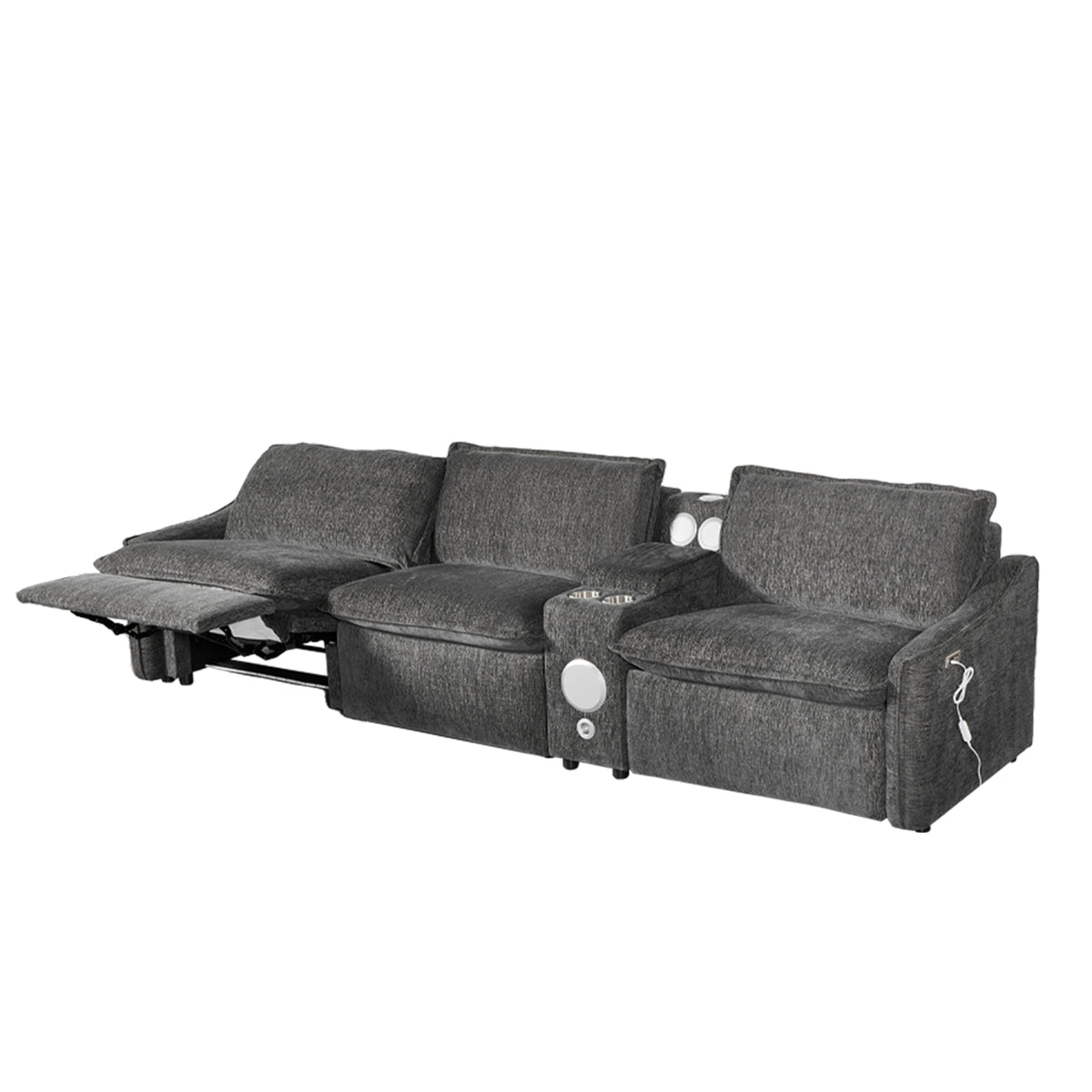 Grey Electric Recliner Sofa Set--MS908-3SET