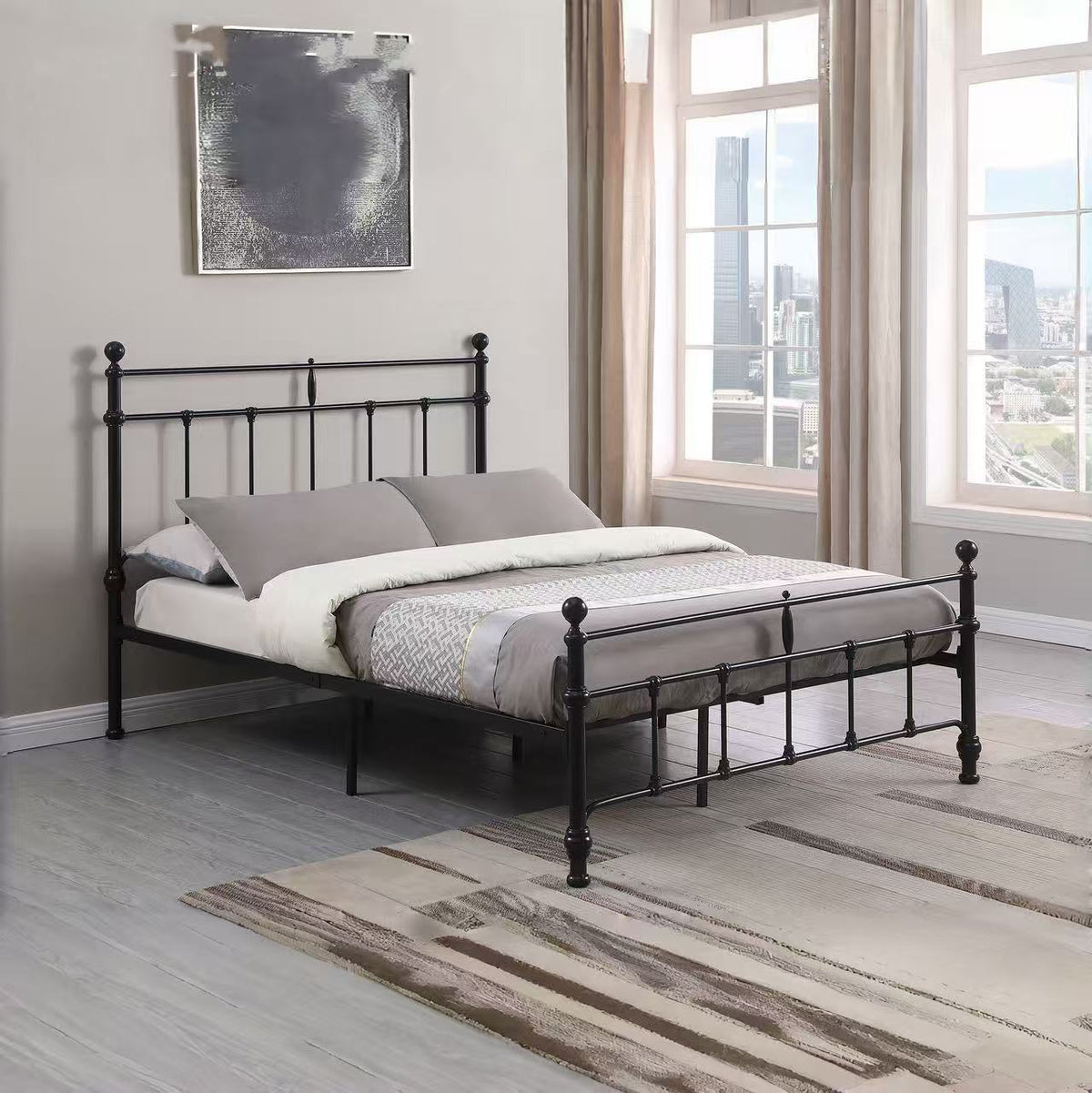BD003-FULL-QUEEN-Vintage Metal Bed Frame