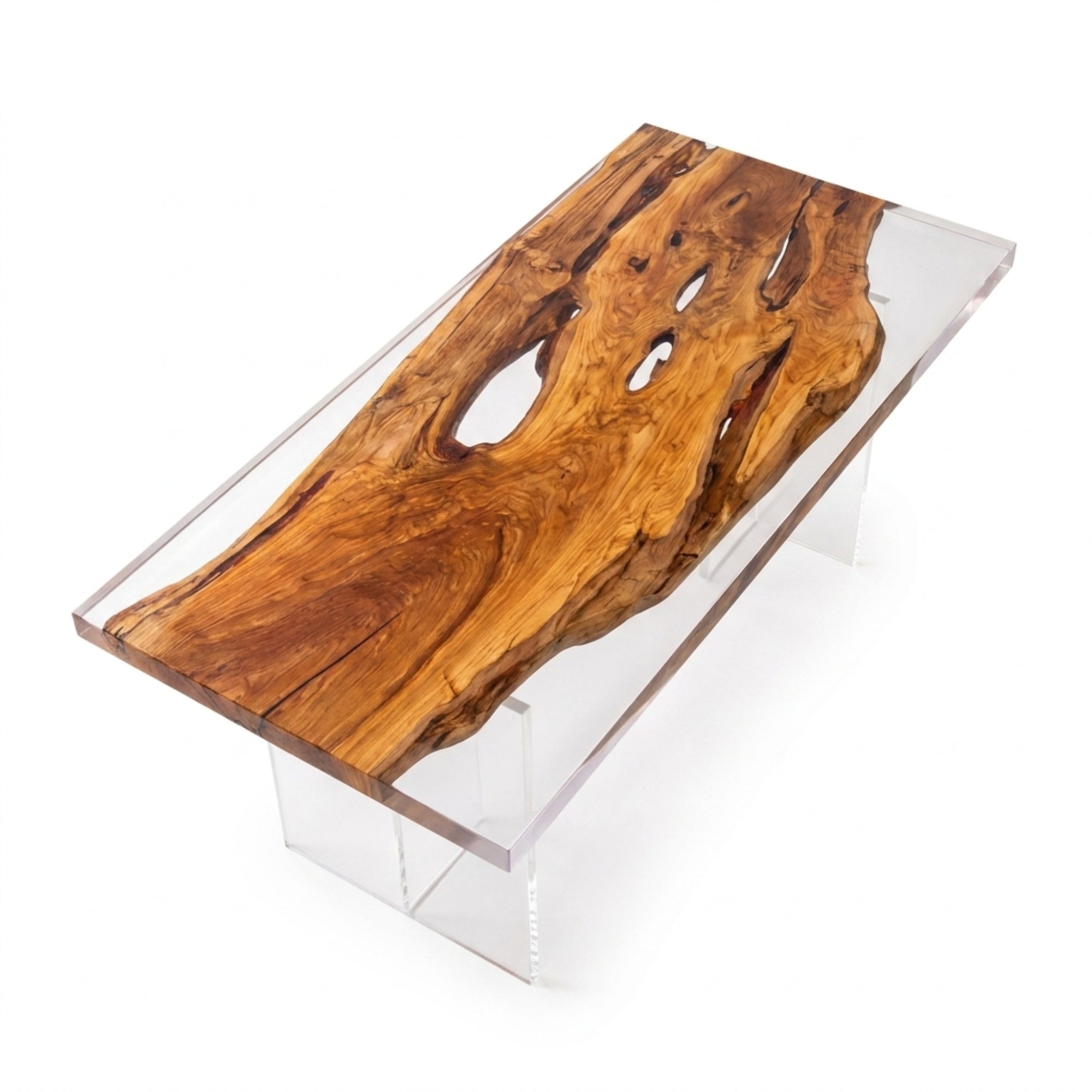 Olive Clear Epoxy Rectangular Dining Table(Tabletop only, legs not included)