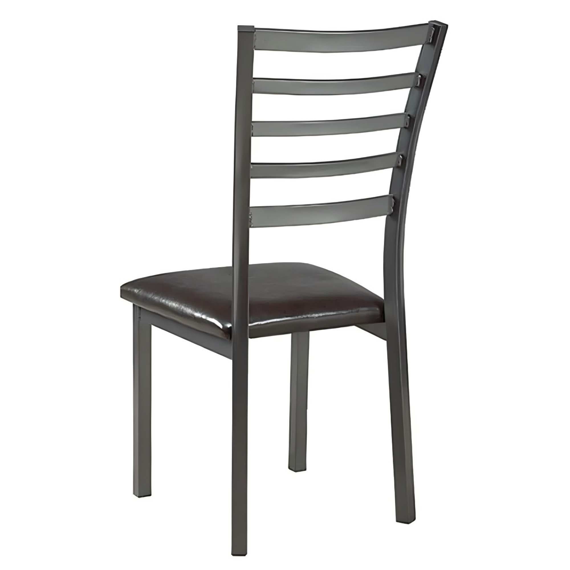 DT013-4PCS/CTN-Modern Black Dining Chair with Slatted Backrest, Upholstered Kitchen Chair