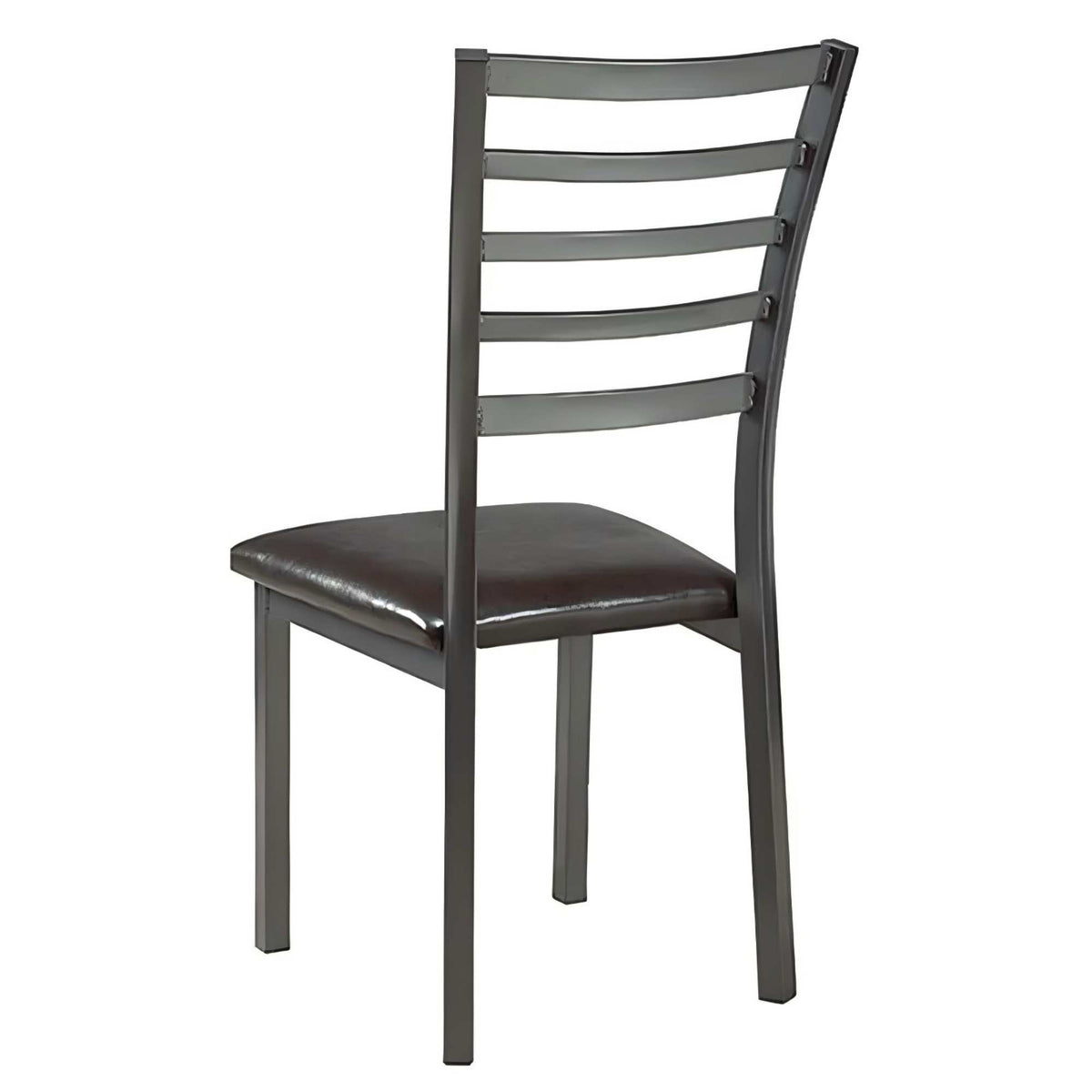 CH013-4PCS/CTN-Modern Black Dining Chair with Slatted Backrest, Upholstered Kitchen Chair