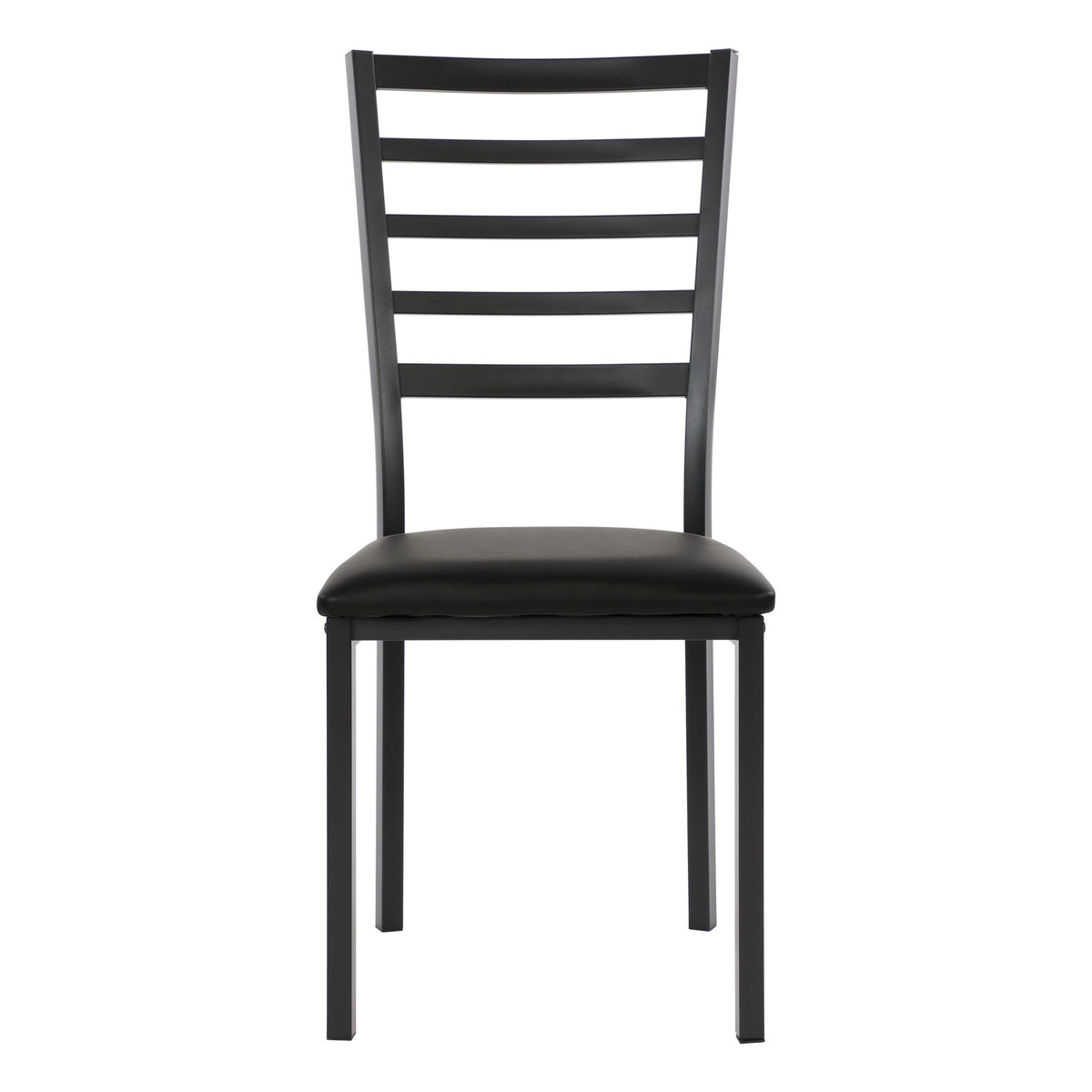 DT013-4PCS/CTN-Modern Black Dining Chair with Slatted Backrest, Upholstered Kitchen Chair