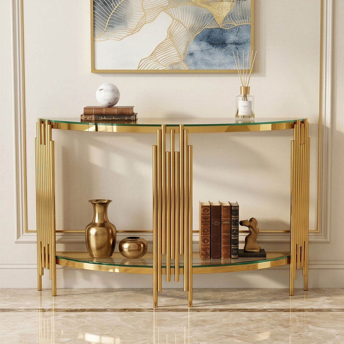Stainless steel console table
