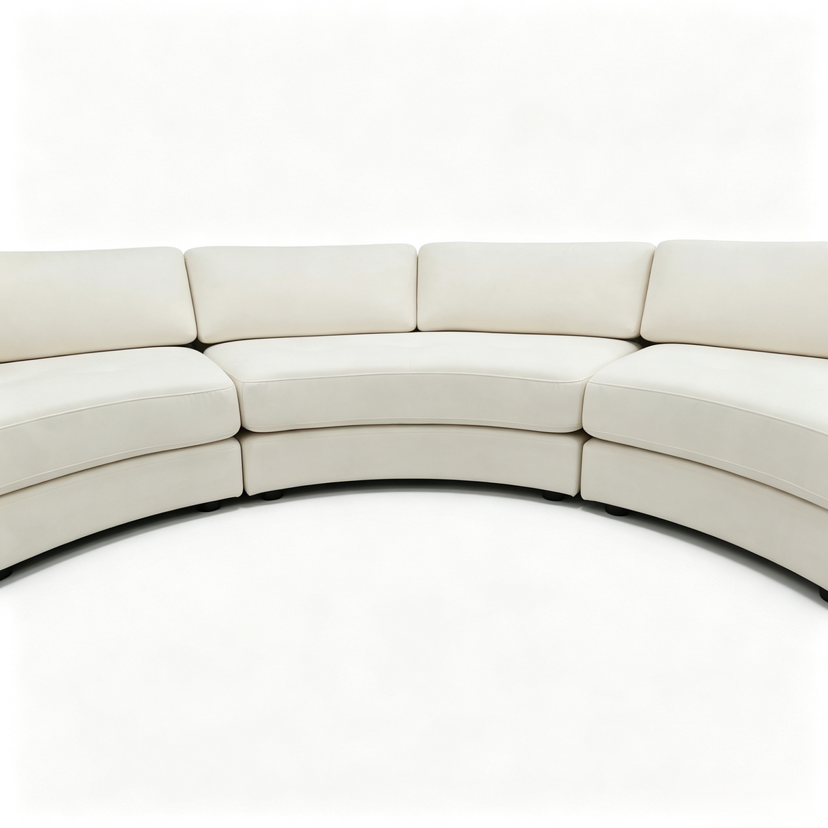 4 Piece S606 Modern Semi Circular Modular Leather Curved Sectional Sofa