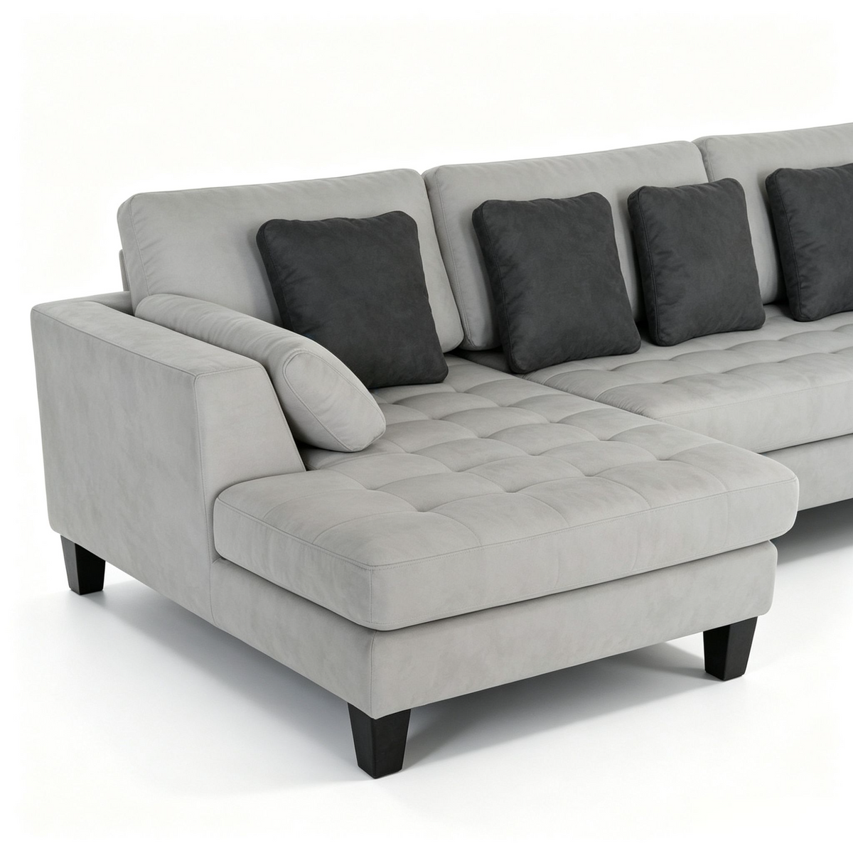 3-Piece Contemporary Microfiber Fabric Sectional Couch Sofa S168L