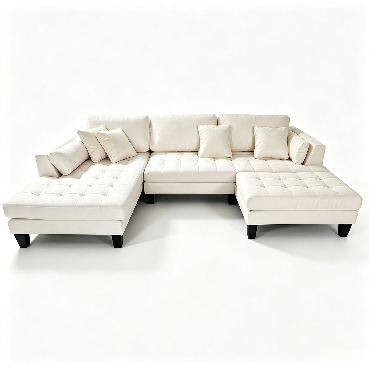 3-Piece Contemporary Microfiber Fabric Sectional Couch Sofa S168L