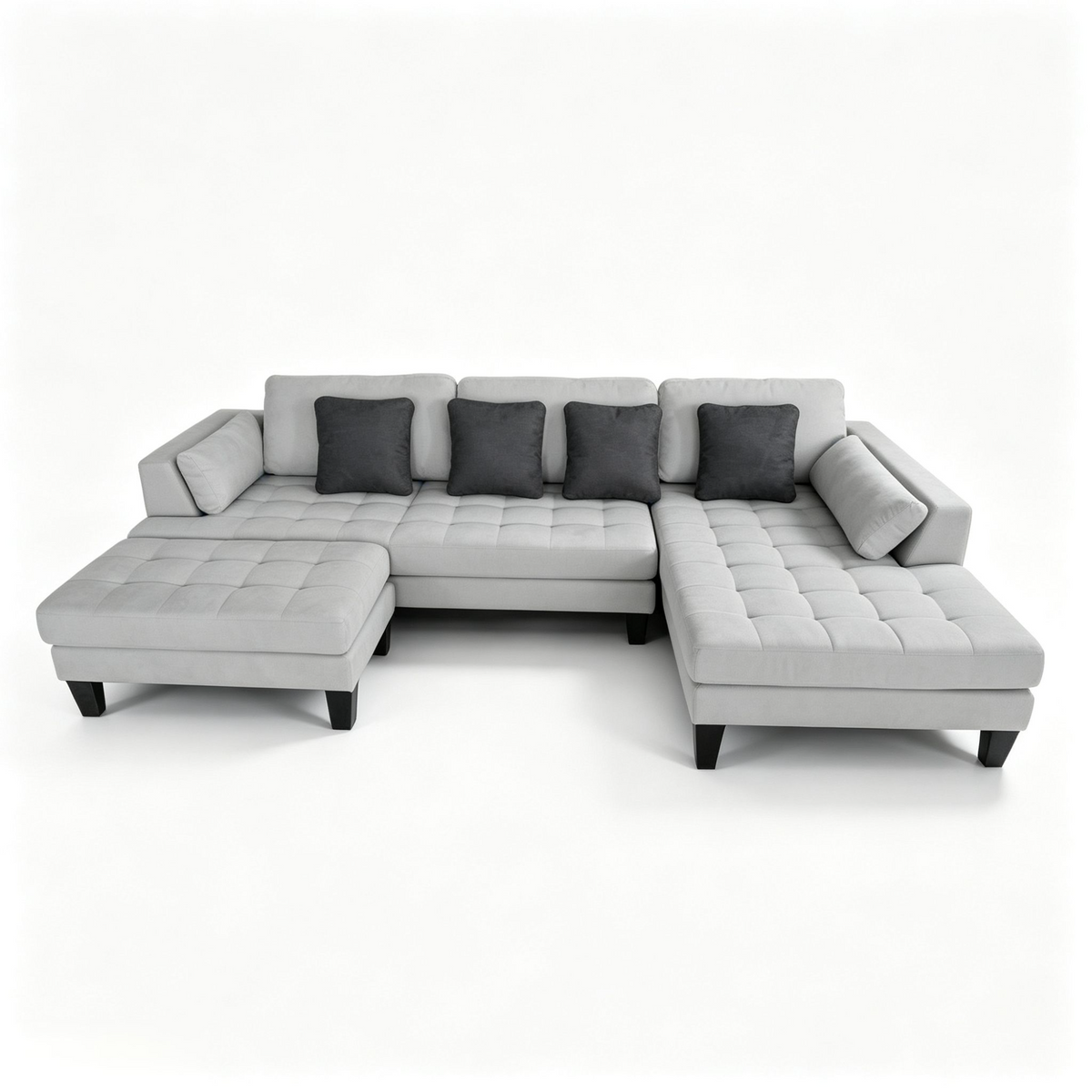 3-piece Contemporary Microfiber Fabric Sectional Couch Sofa S168