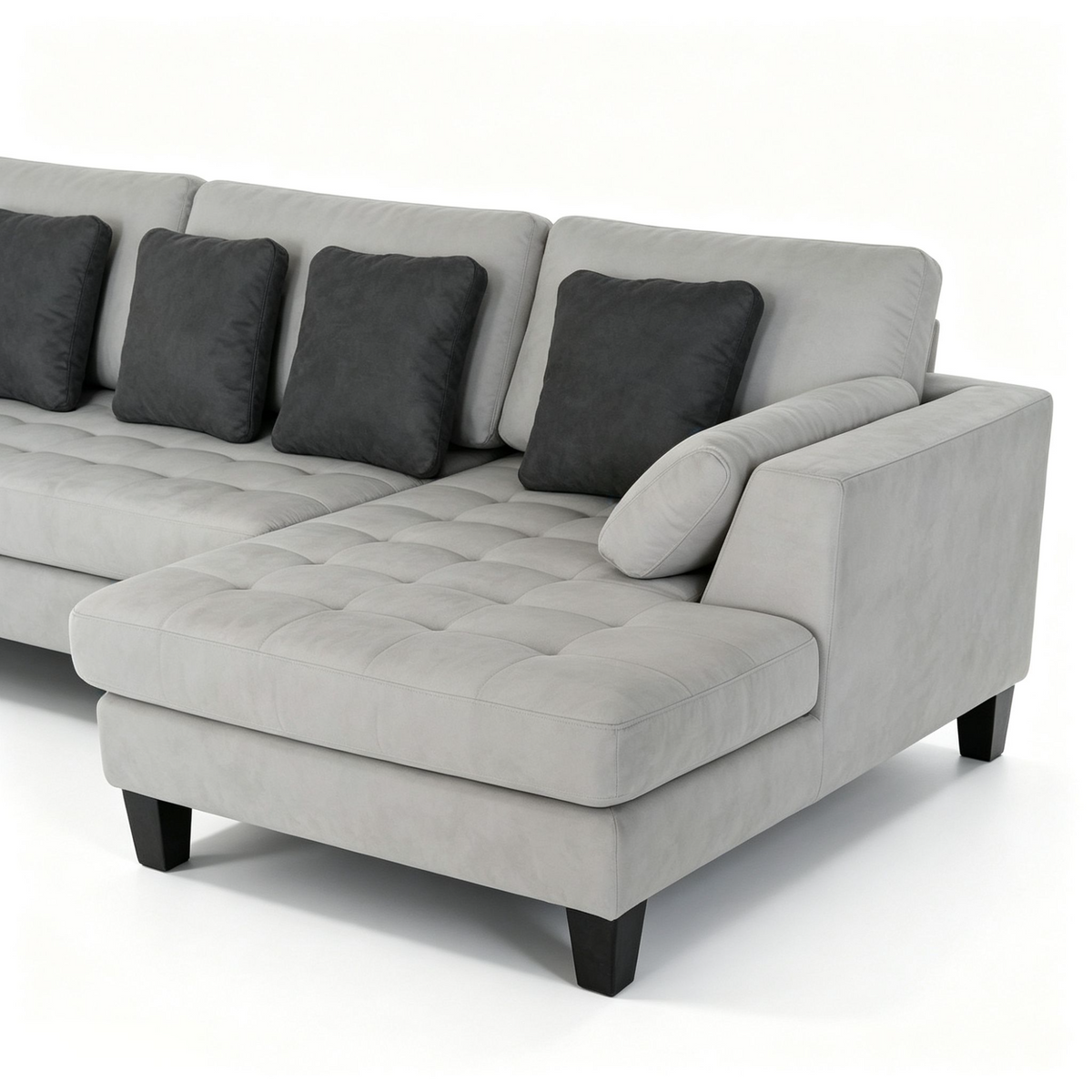 3-piece Contemporary Microfiber Fabric Sectional Couch Sofa S168