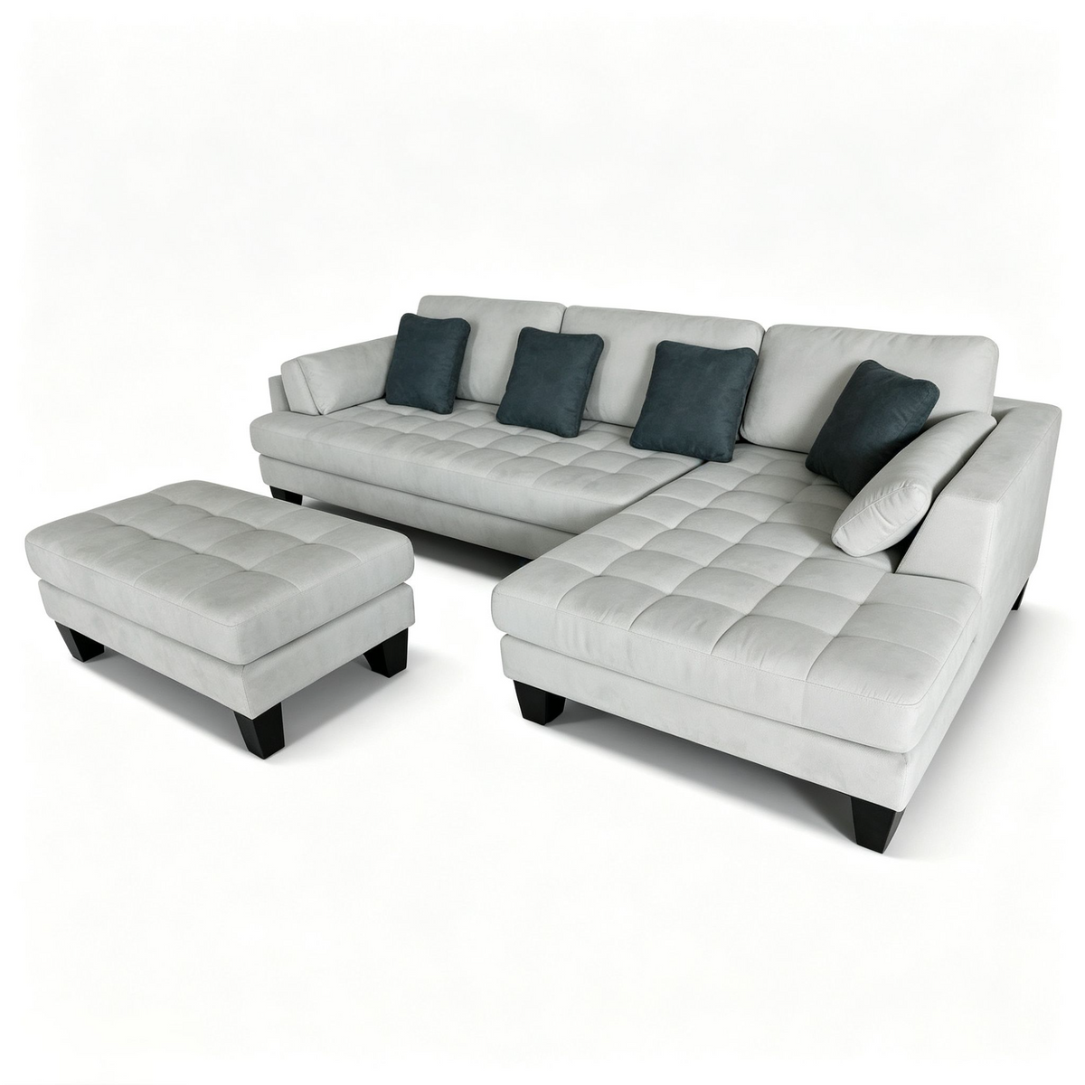 3-piece Contemporary Microfiber Fabric Sectional Couch Sofa S168