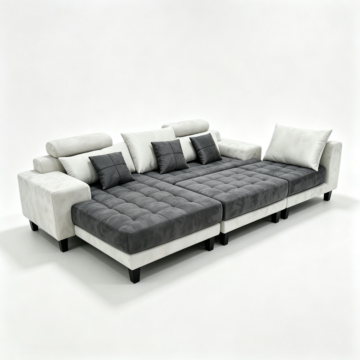 4-Piece Modular Microfiber Fabric Sectional Sofa Set S150CL