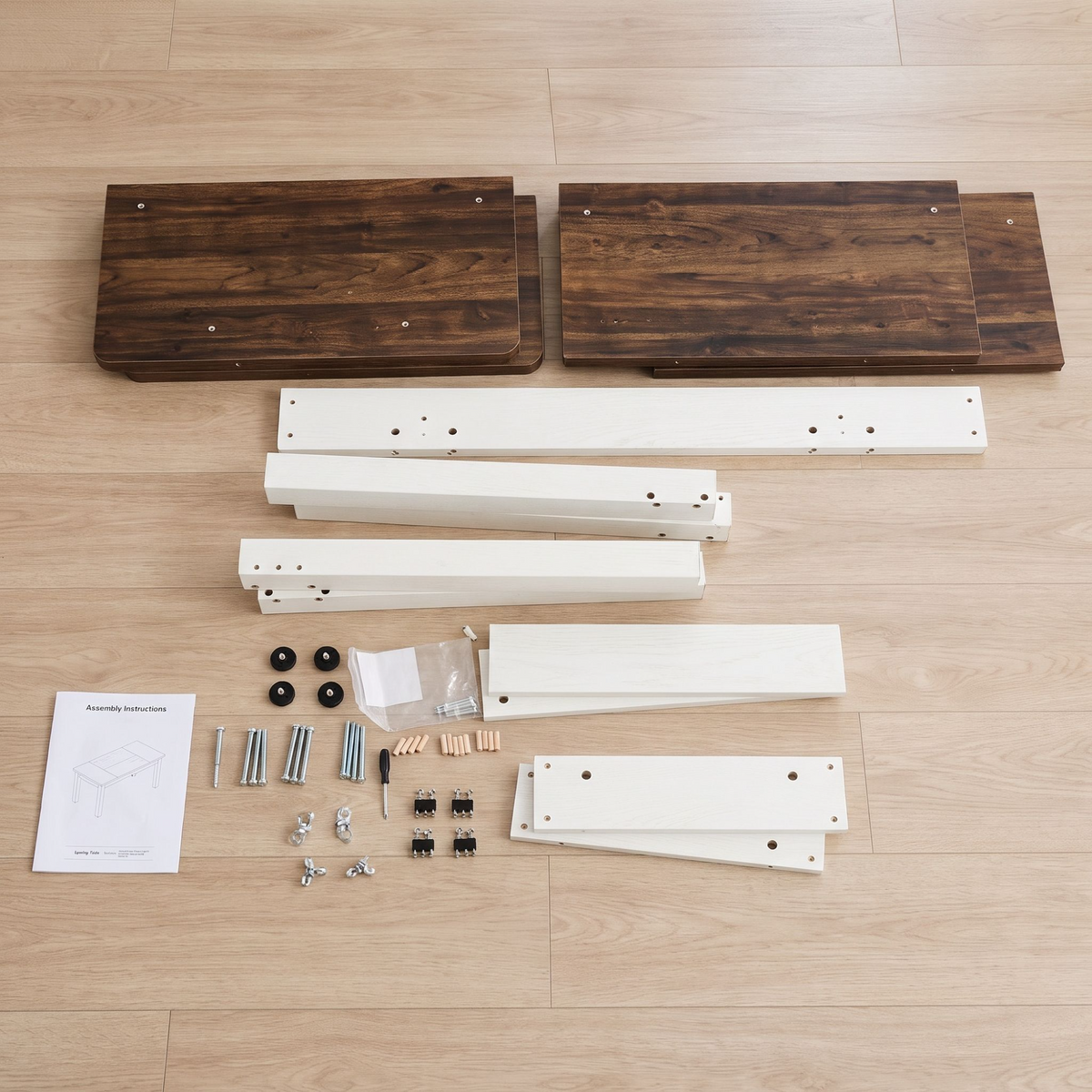 Two-Tone Dining Set with Matching Bench Seating