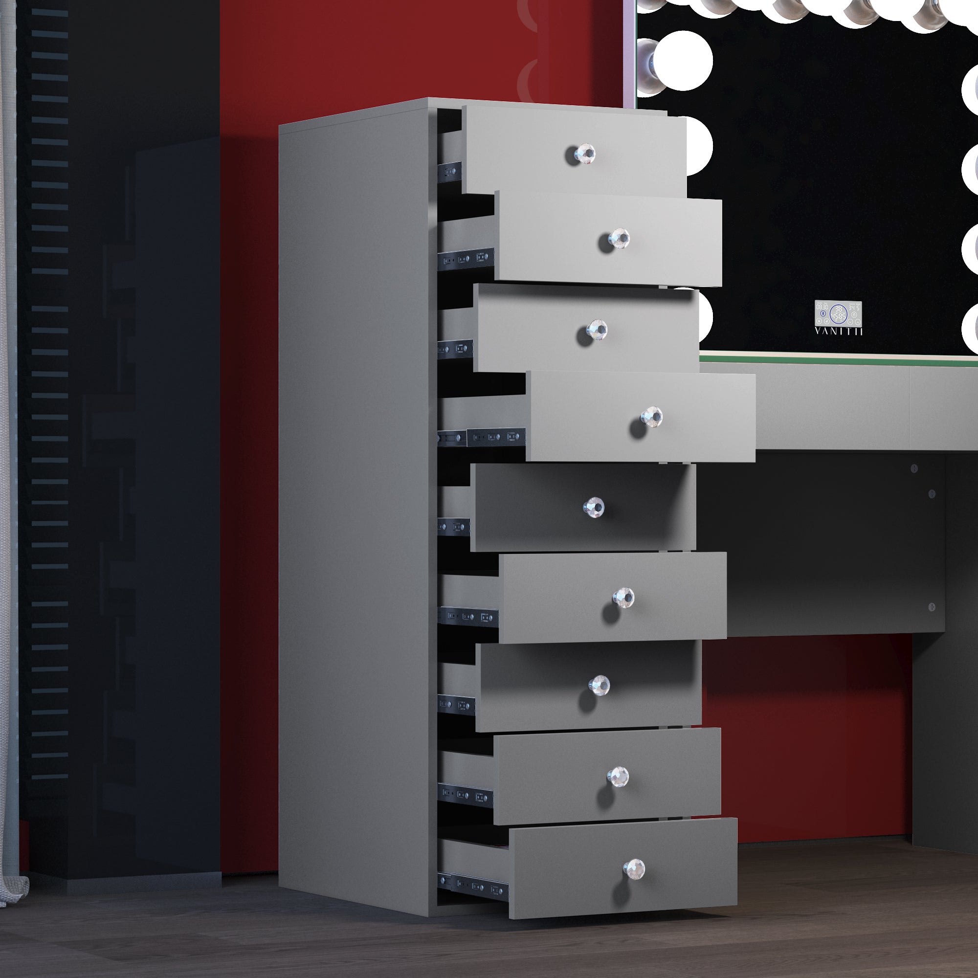 VANITII 9-Drawer Makeup Vanity Storage Unit