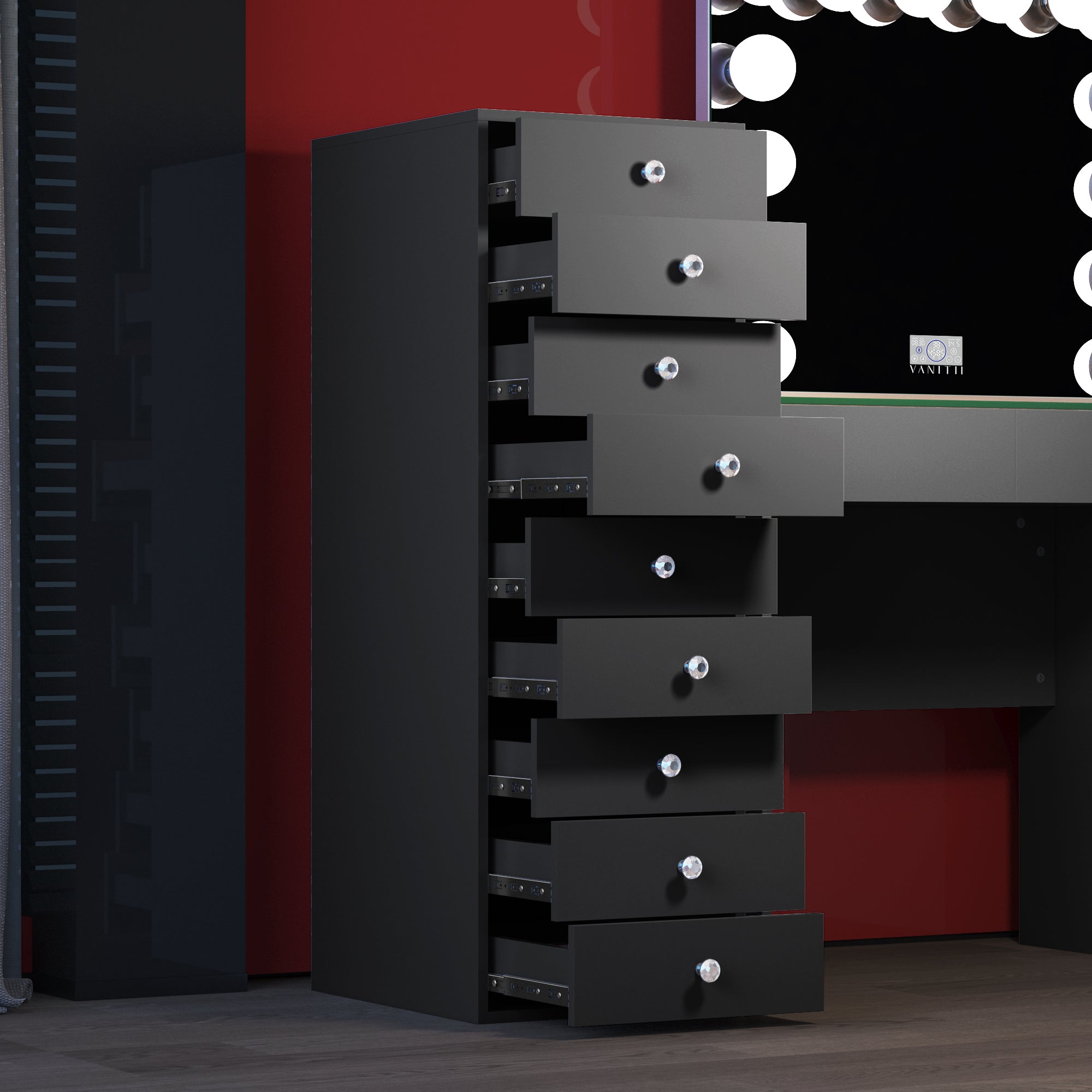 VANITII 9-Drawer Makeup Vanity Storage Unit