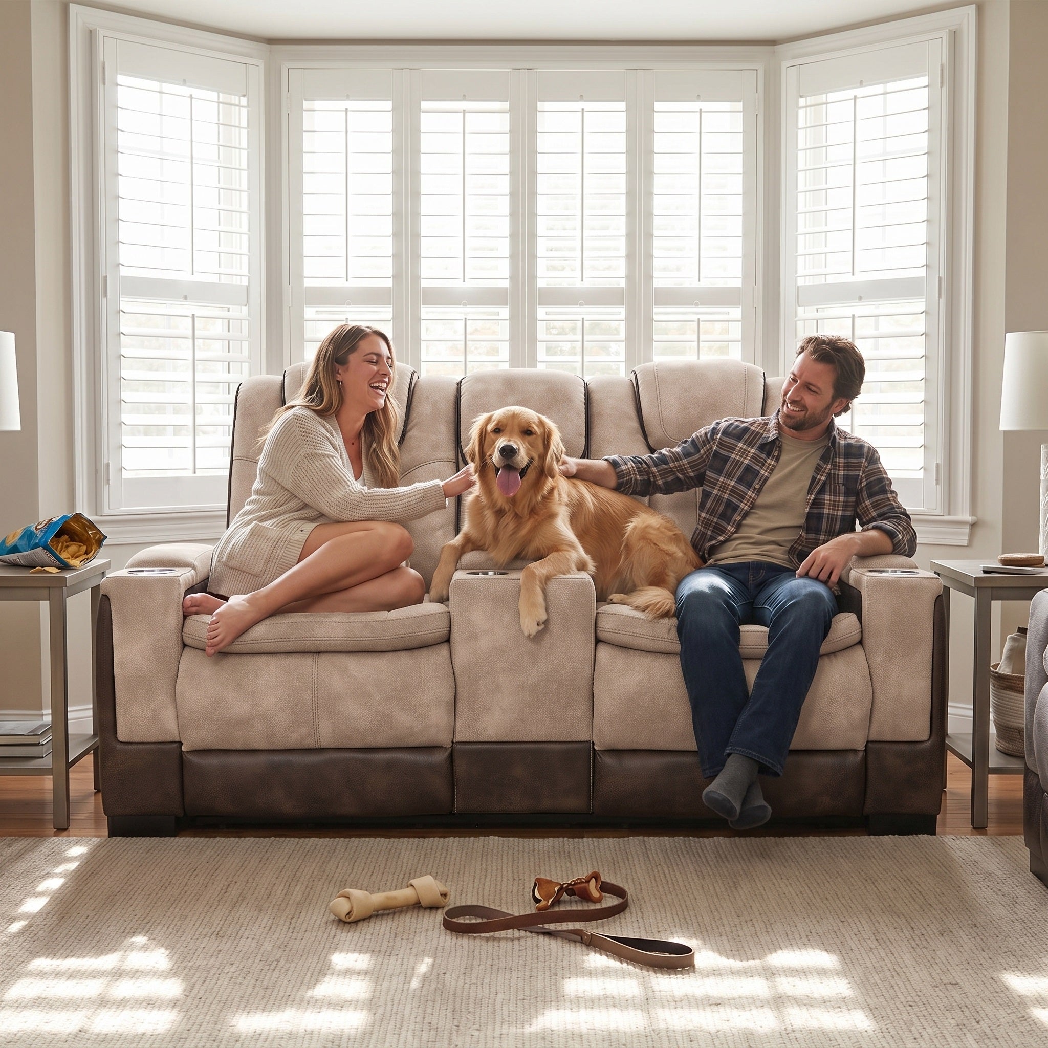 Charlie Modern Brown Power Recliner Loveseat