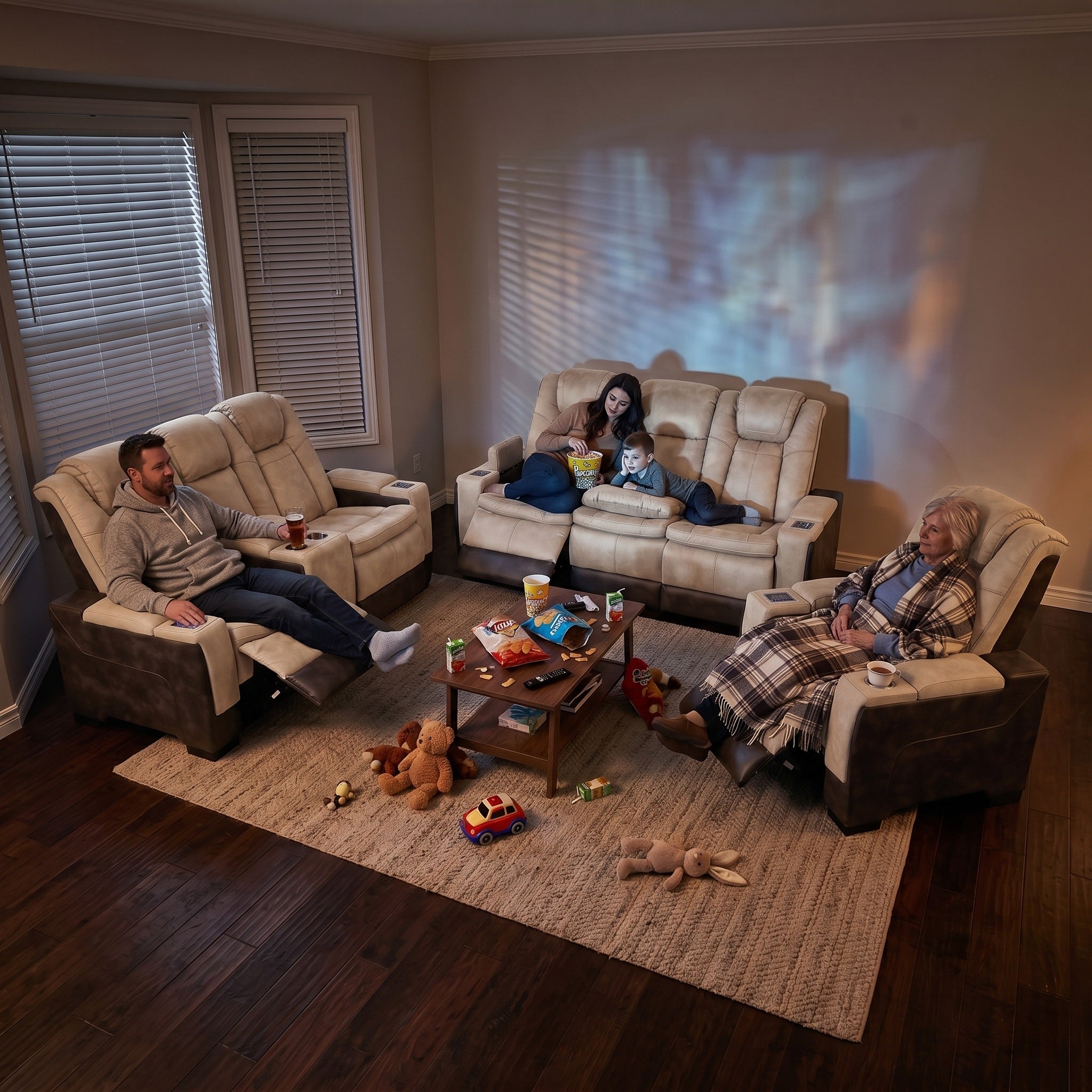 Charlie Brown Power Recliner Sofa & Loveseat & Chair