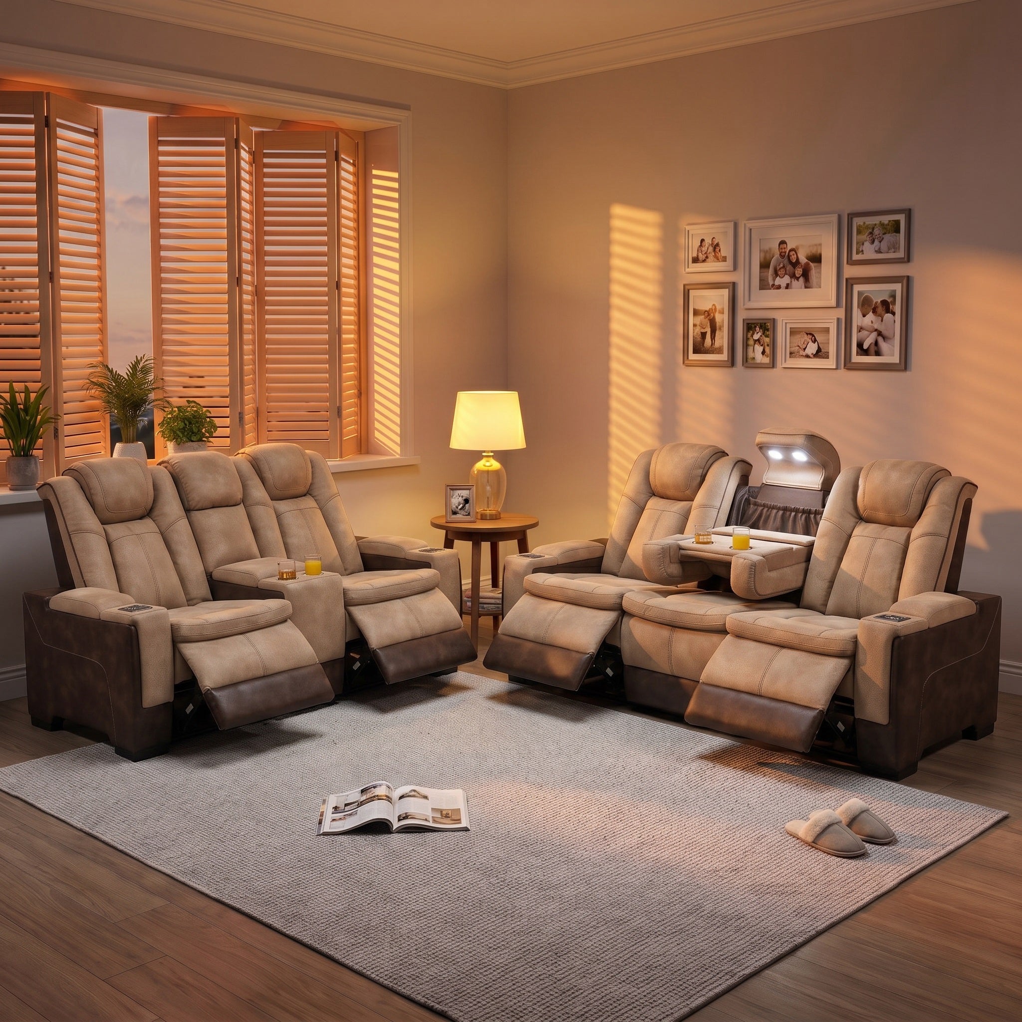 Charlie Brown Power Recliner Sofa Set