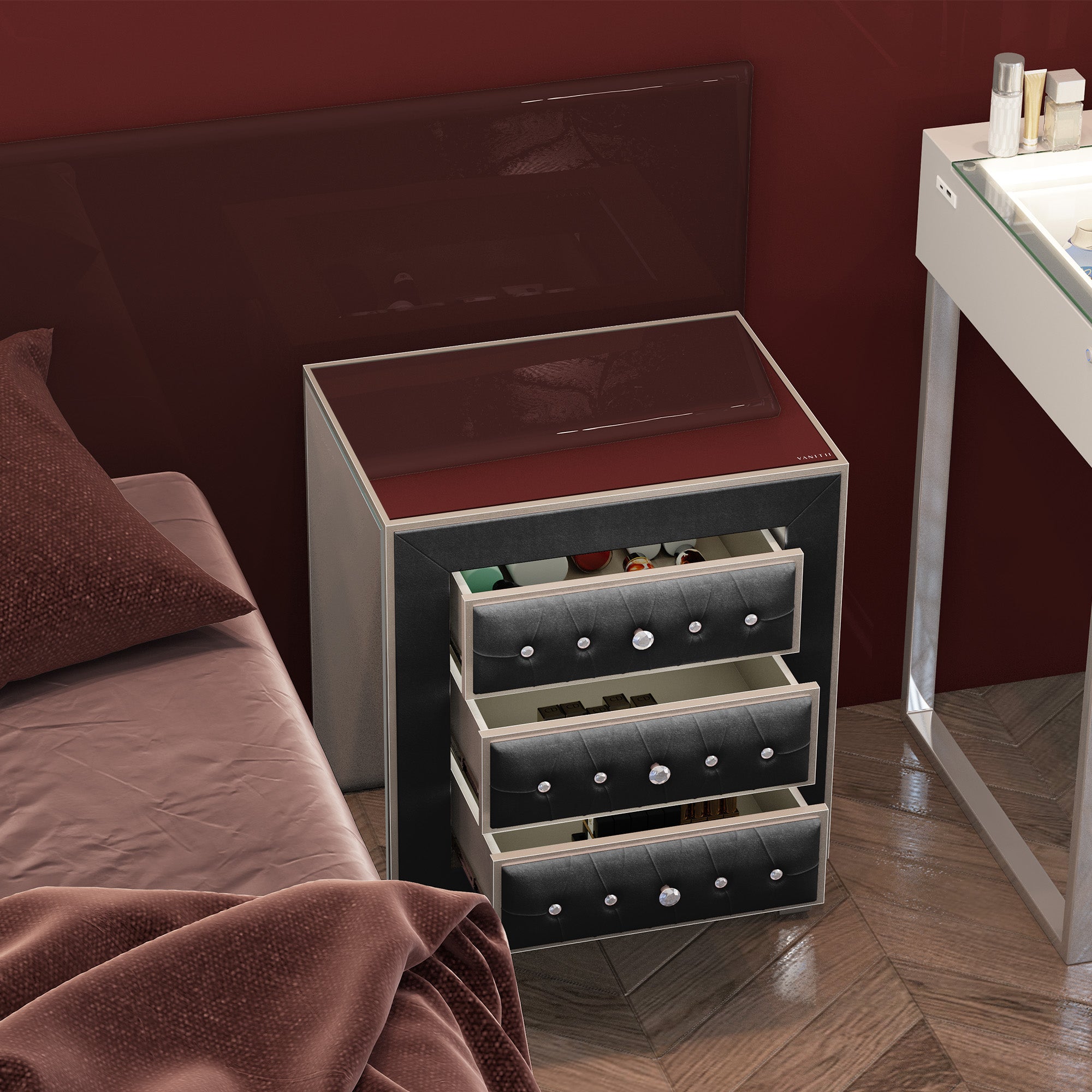 Velvet Bedside Table