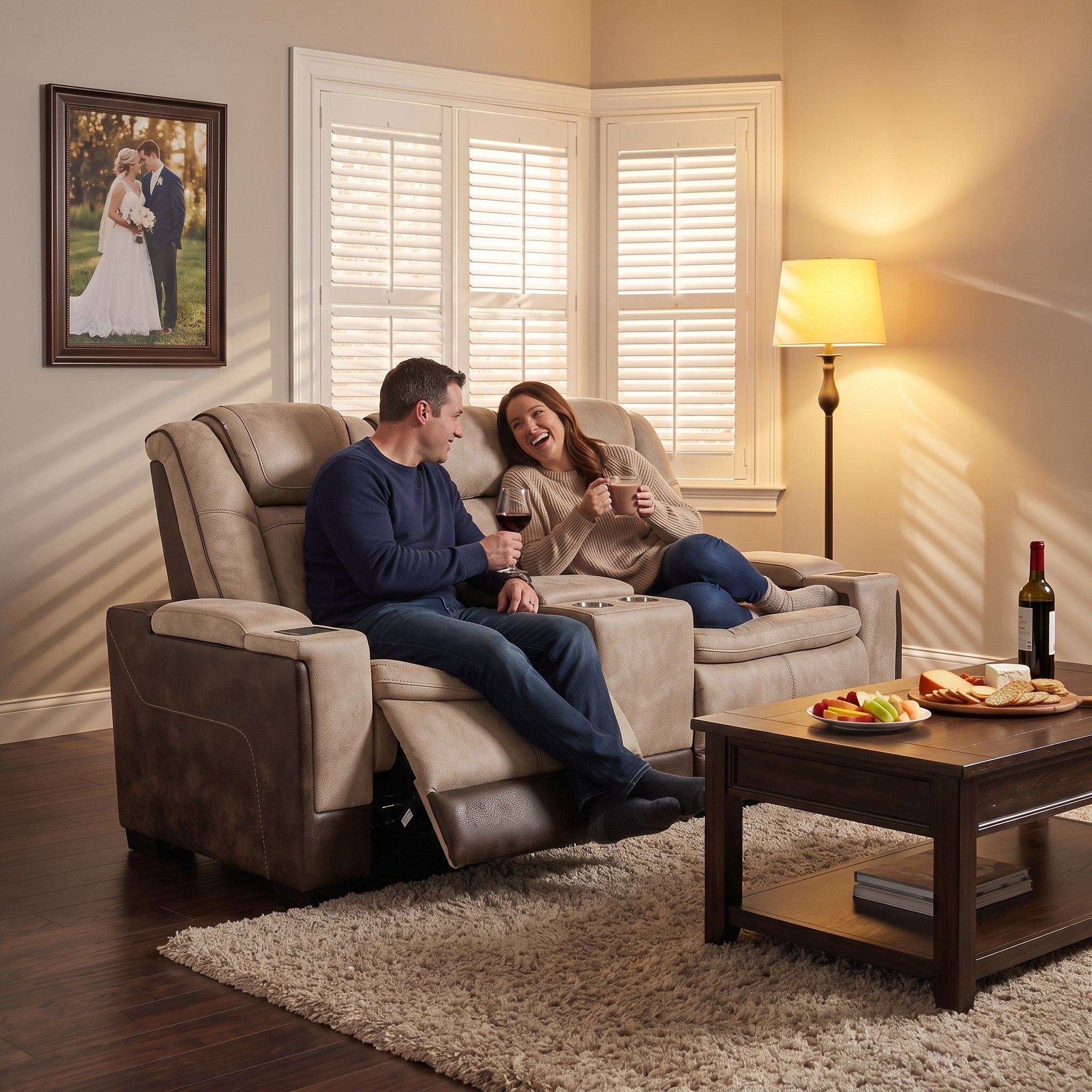 Charlie Modern Brown Power Recliner Loveseat