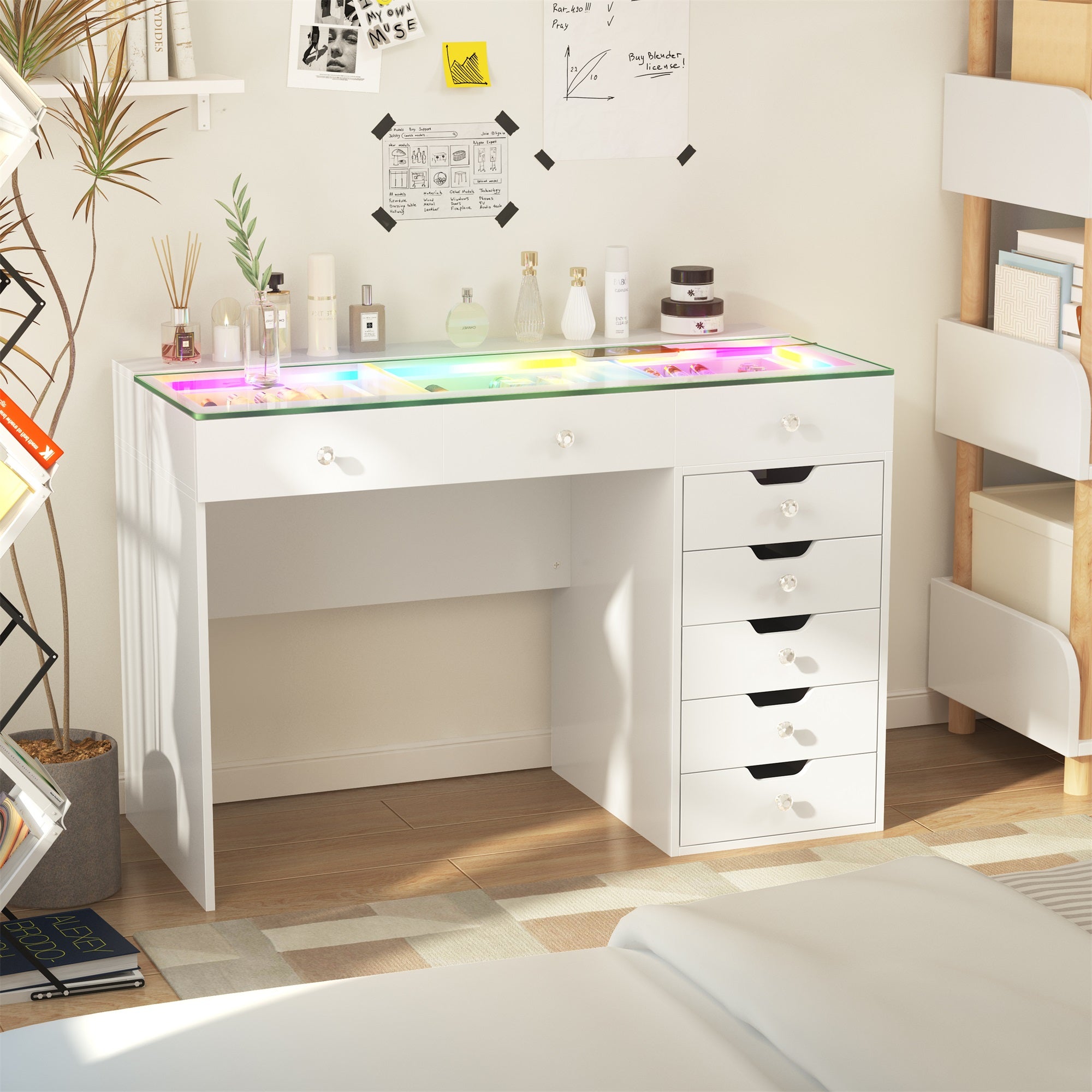 VANITII Diana Vanity Desk Pro- 8 Storage Drawers