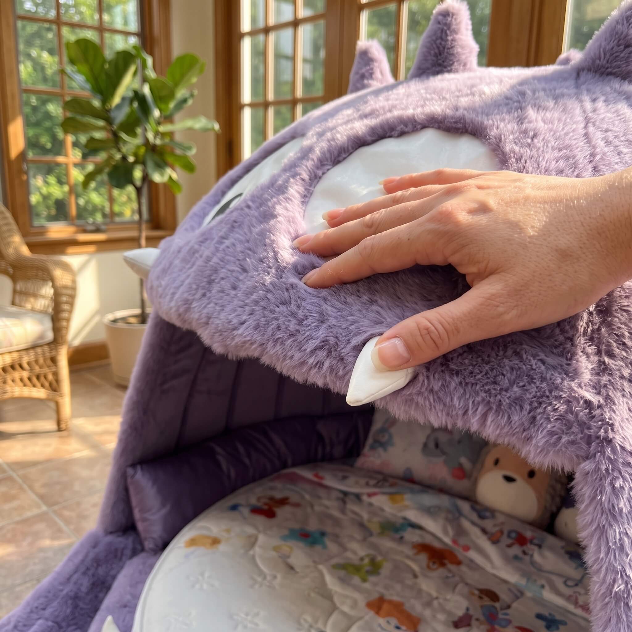 Monster Gobbler's Bed – Whimsical Purple Kids Novelty Bed