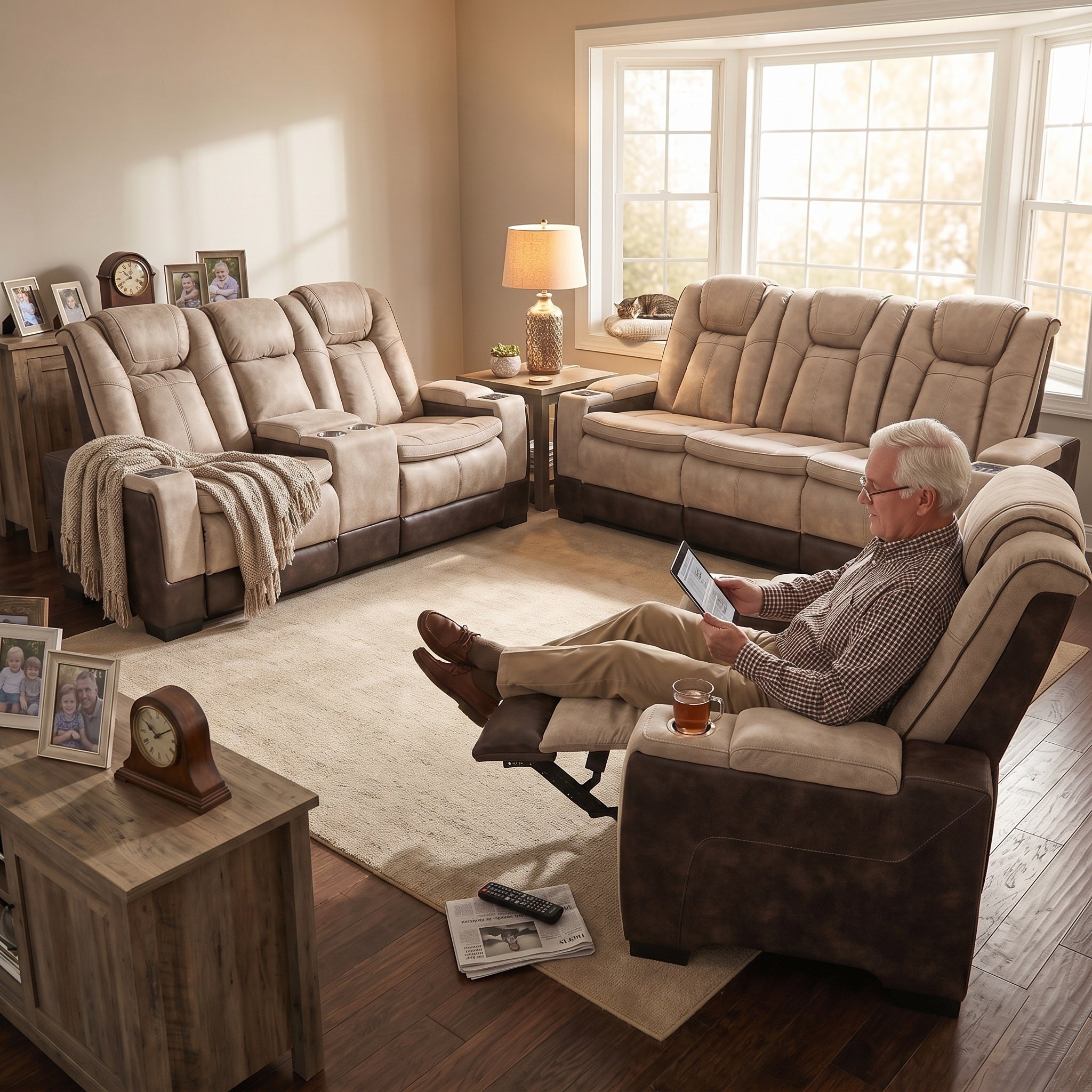 Charlie Brown Power Recliner Sofa & Loveseat & Chair