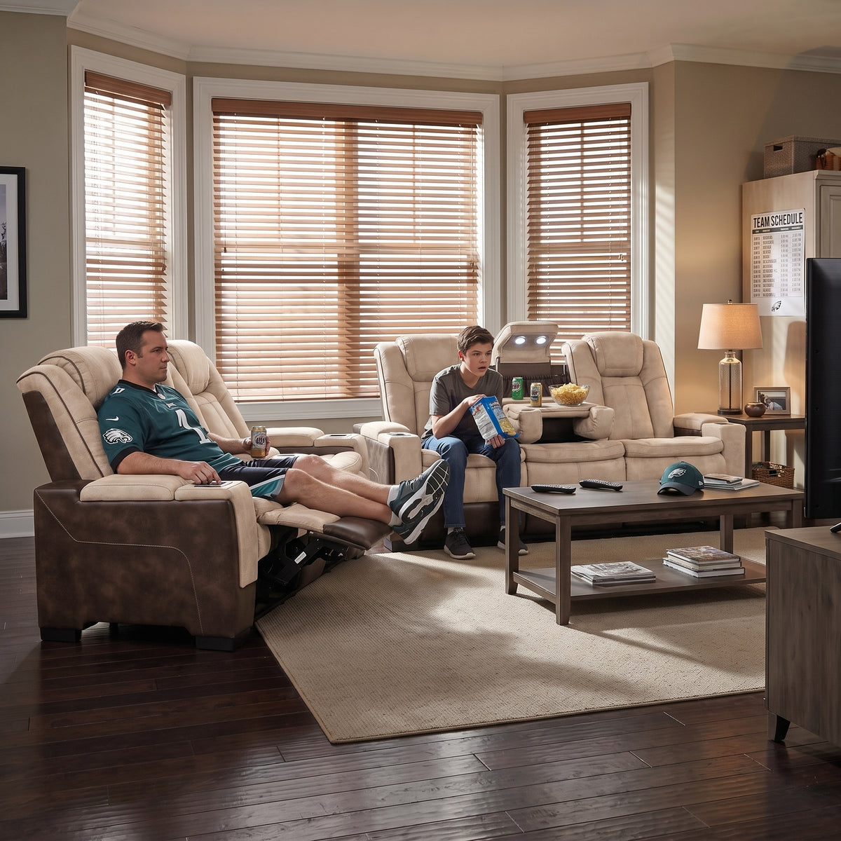 Charlie Brown Power Recliner Sofa Set
