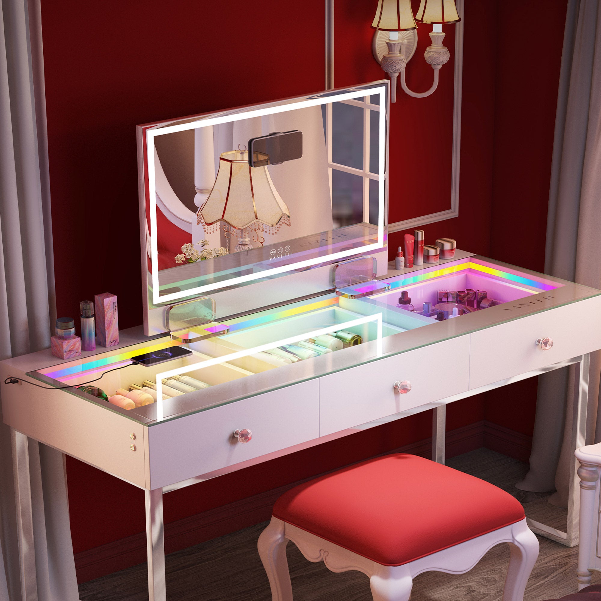 VANITII Hollywood Led Strip Mirror -Skinny Strip