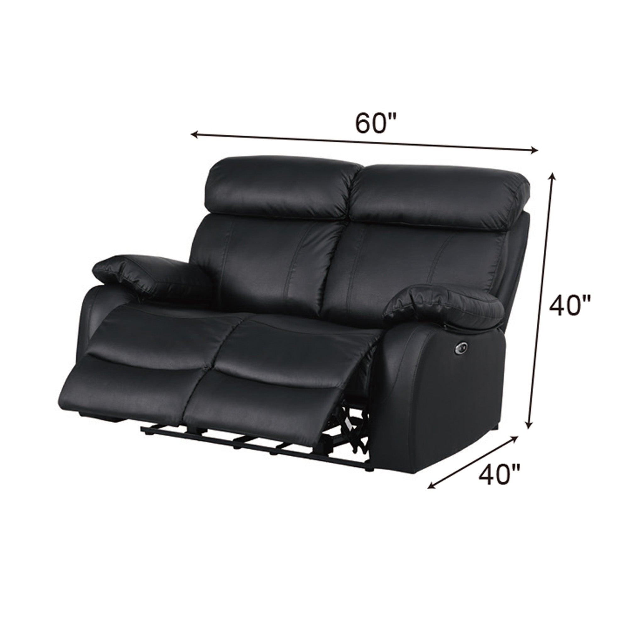 Harry Black Power Motion Loveseat