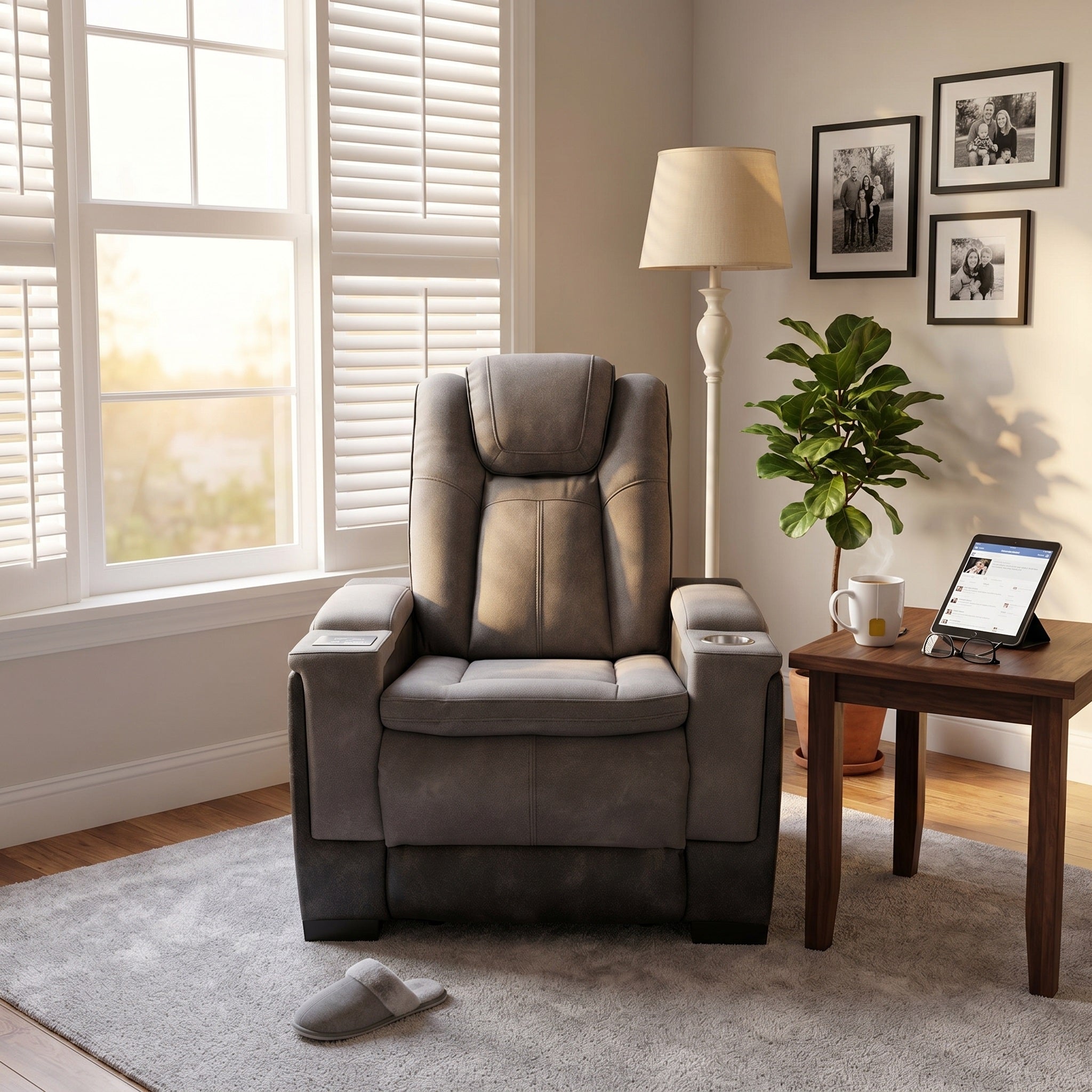 Charlie Gray Power Recliner Chair