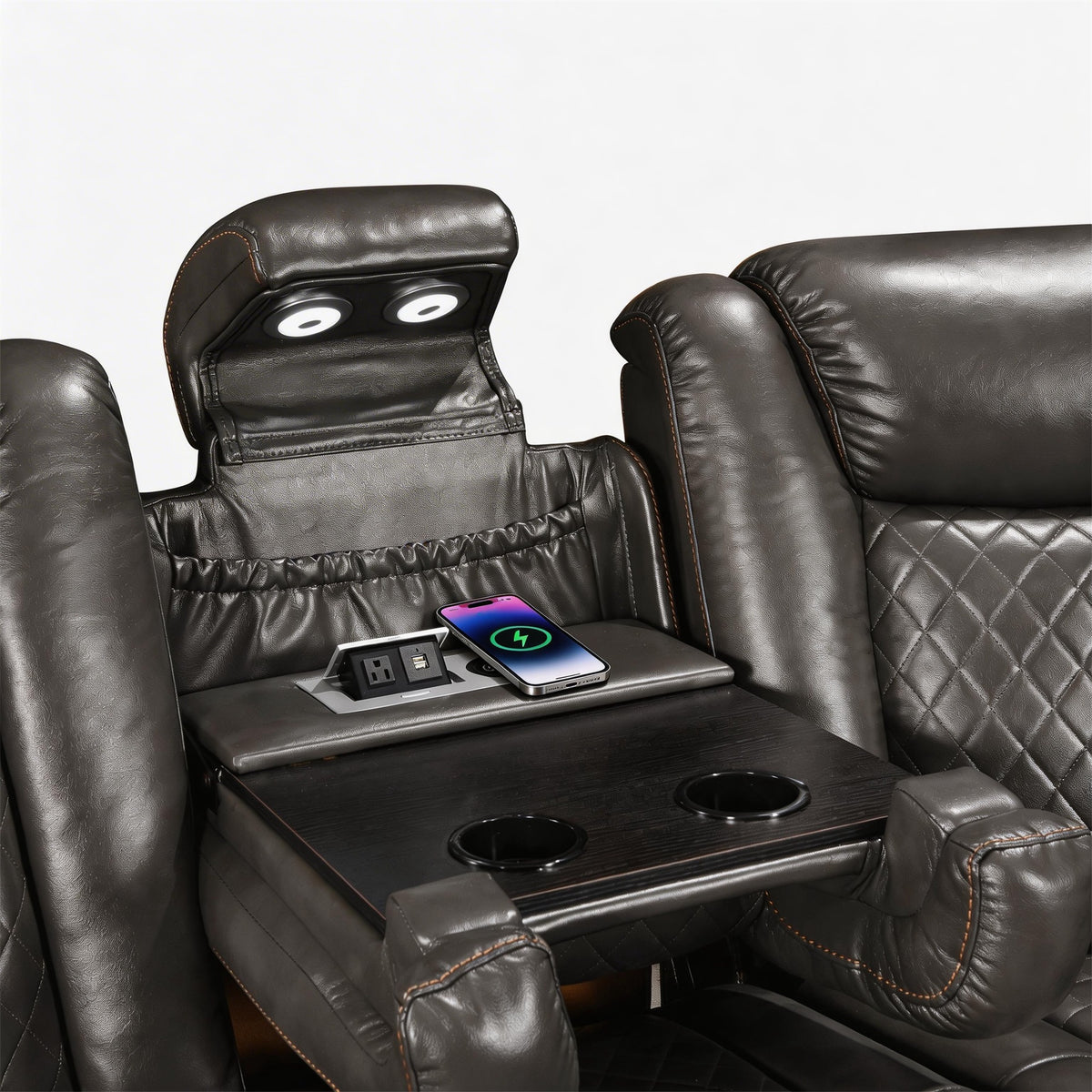 Power Recliner Sectional MC2855B Gray