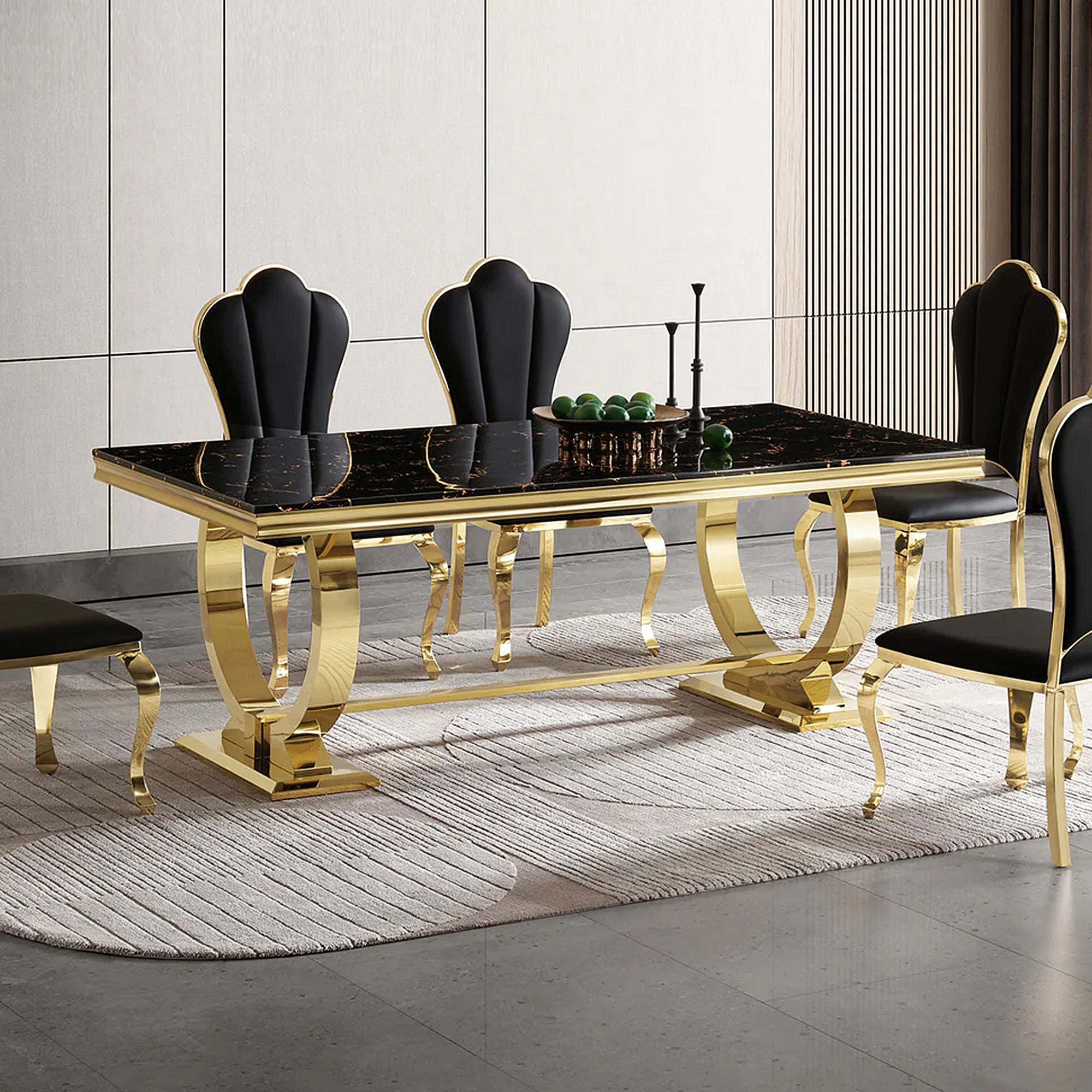 Modern Dining Table with 20mm Marble Top
