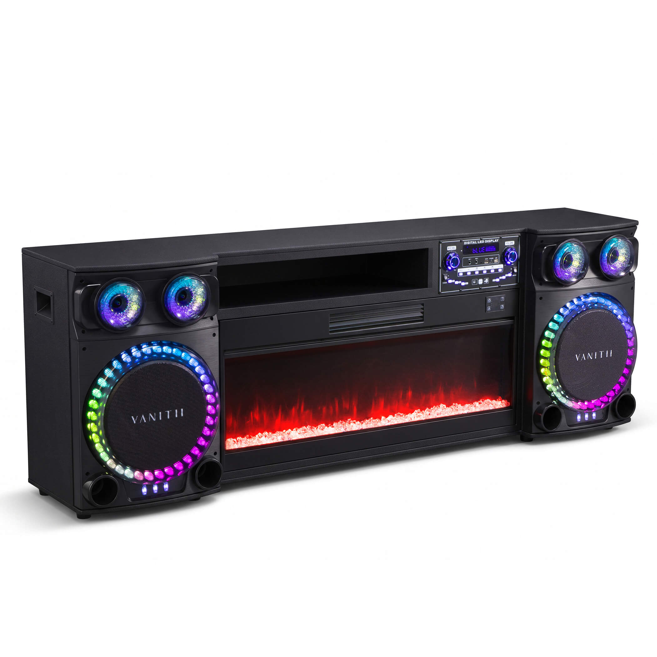 VANITII Smart Fireplace TV Stand & Sound Station