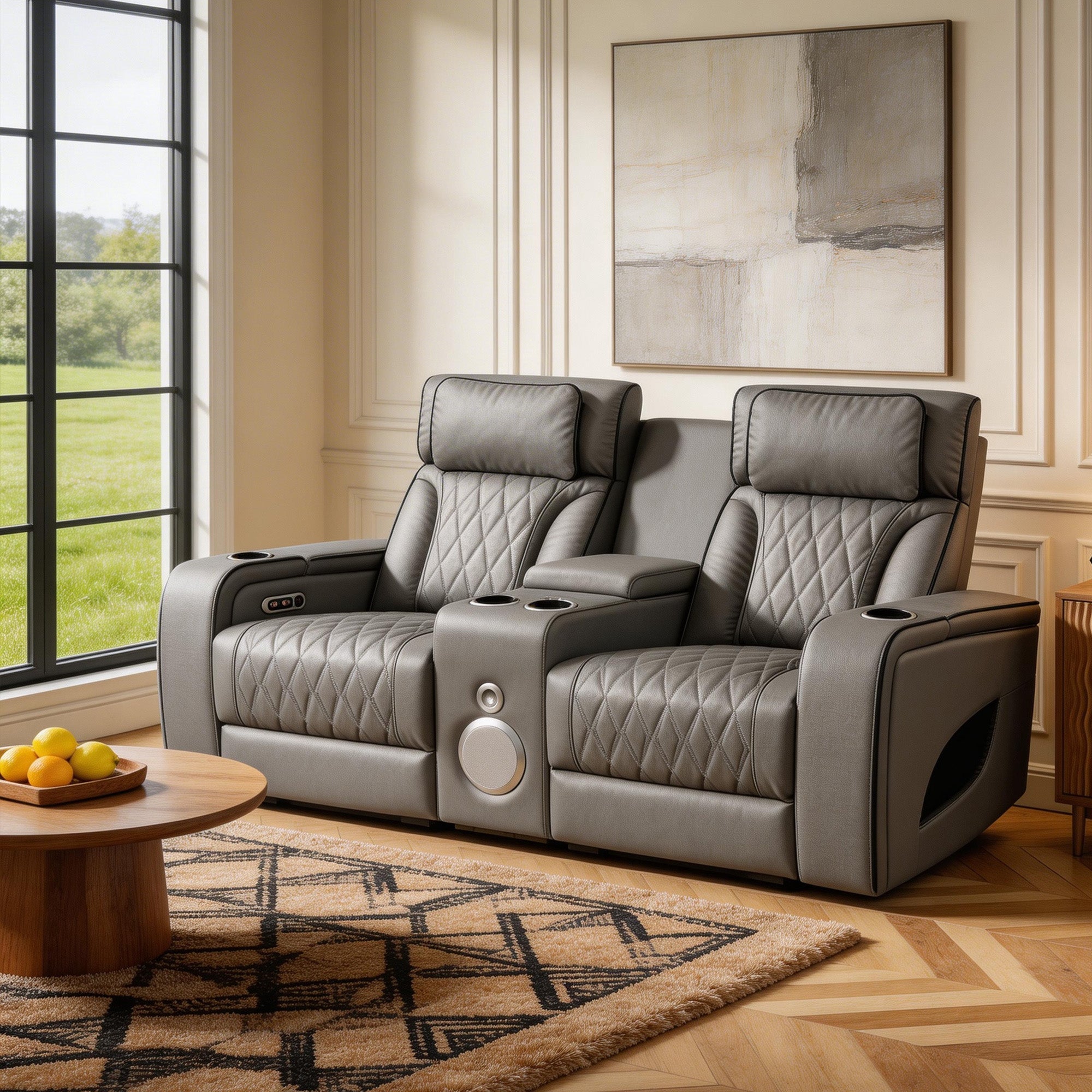 Jessie Power Recliner Gray 2-seater Loveseat