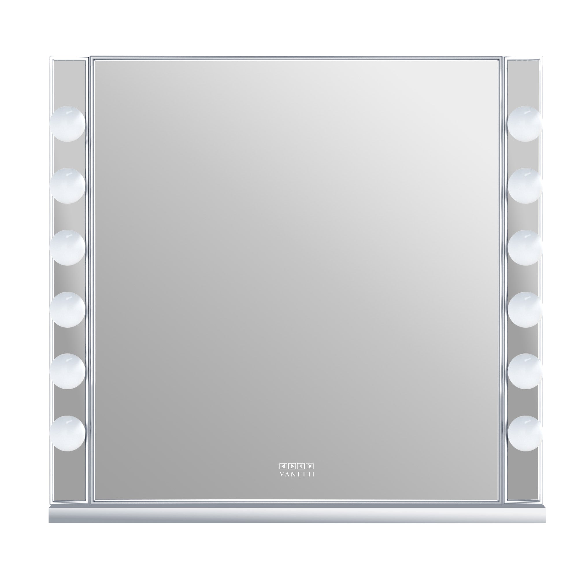 VANITII Chanel Silver Hollywood Vanity Mirror - 12 Dimmable LED Bulbs