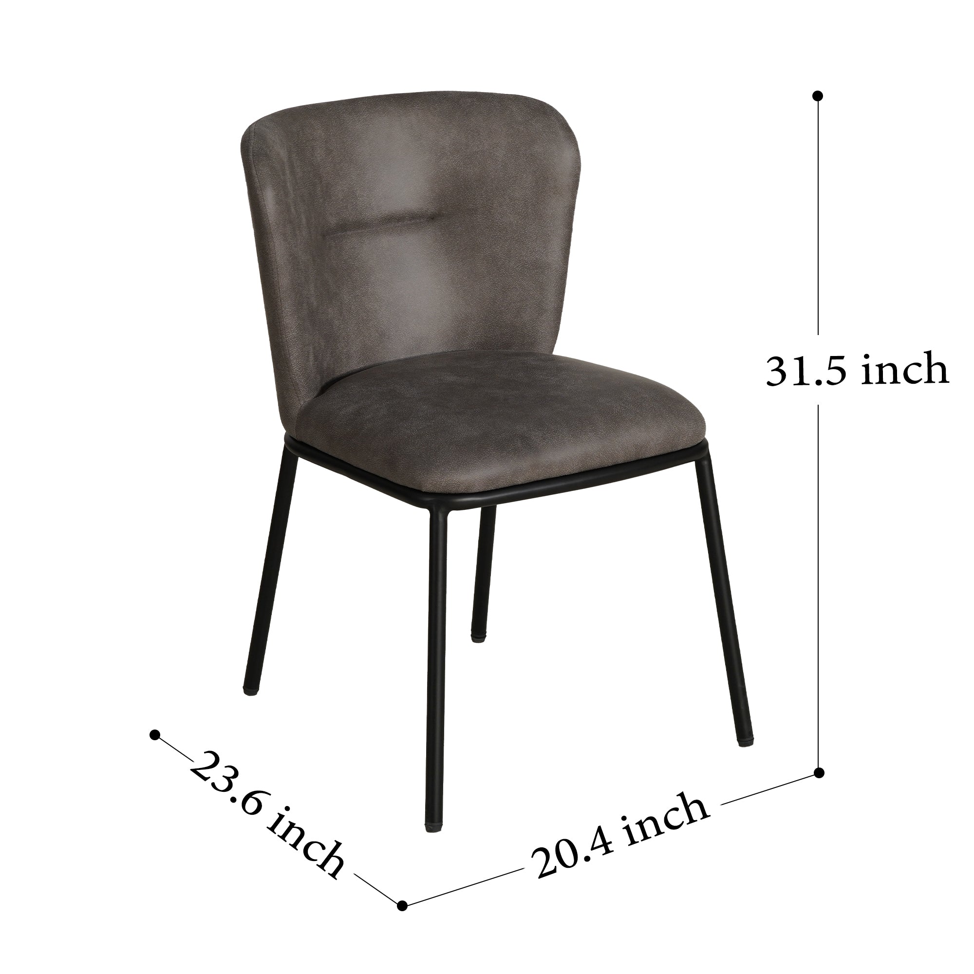Fabric Upholstered Dining Room Chair with Curved Back
