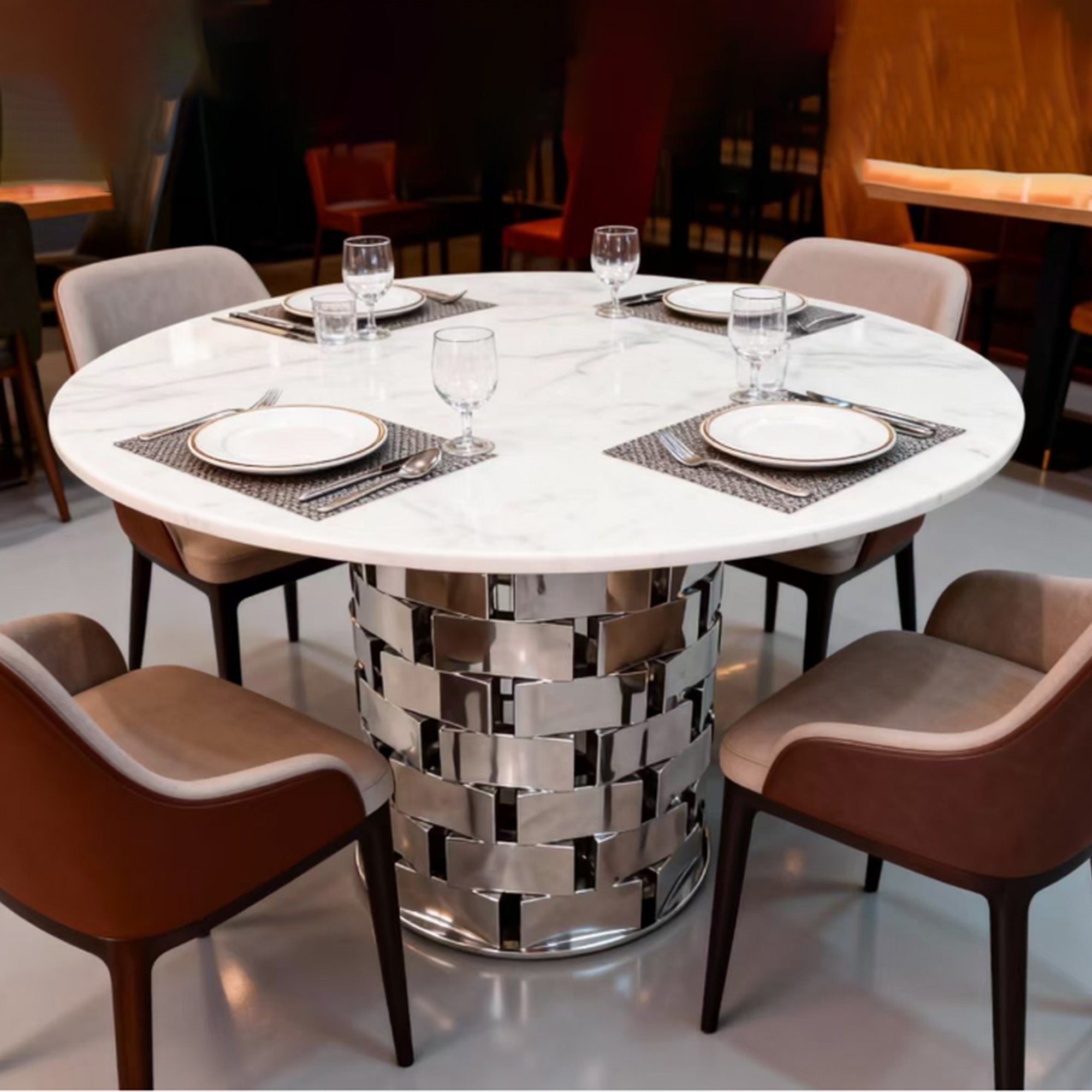 Grey color Round marble table