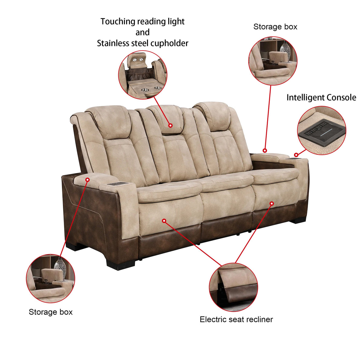 Charlie Brown Power Recliner Sofa Set