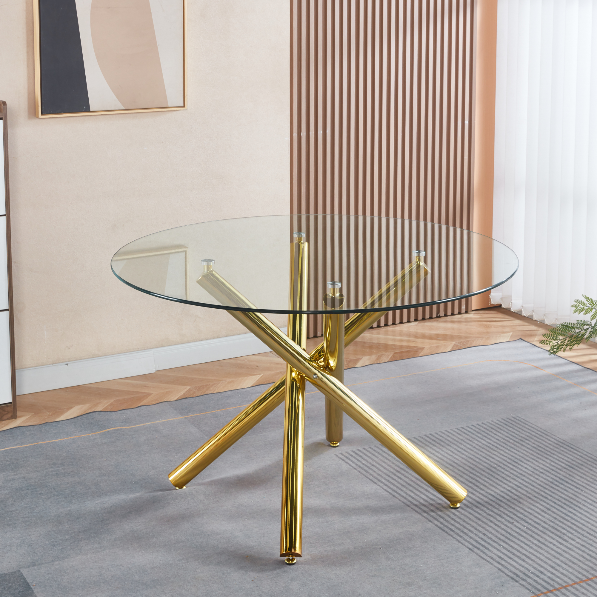 Round Glass Tabletop Dining Table