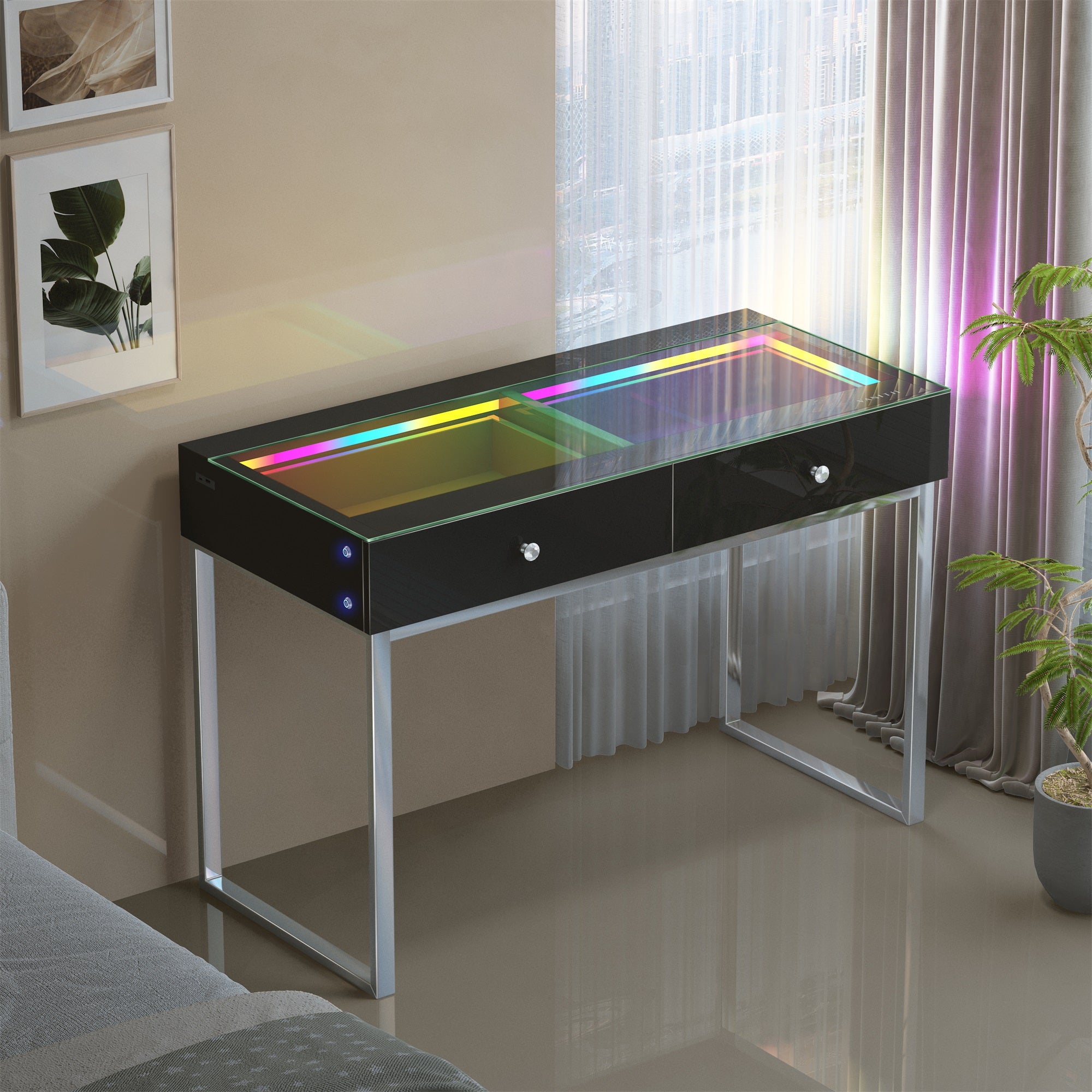 VANITII Alice RGB Vanity Desk Pro - 2 Storage Drawers