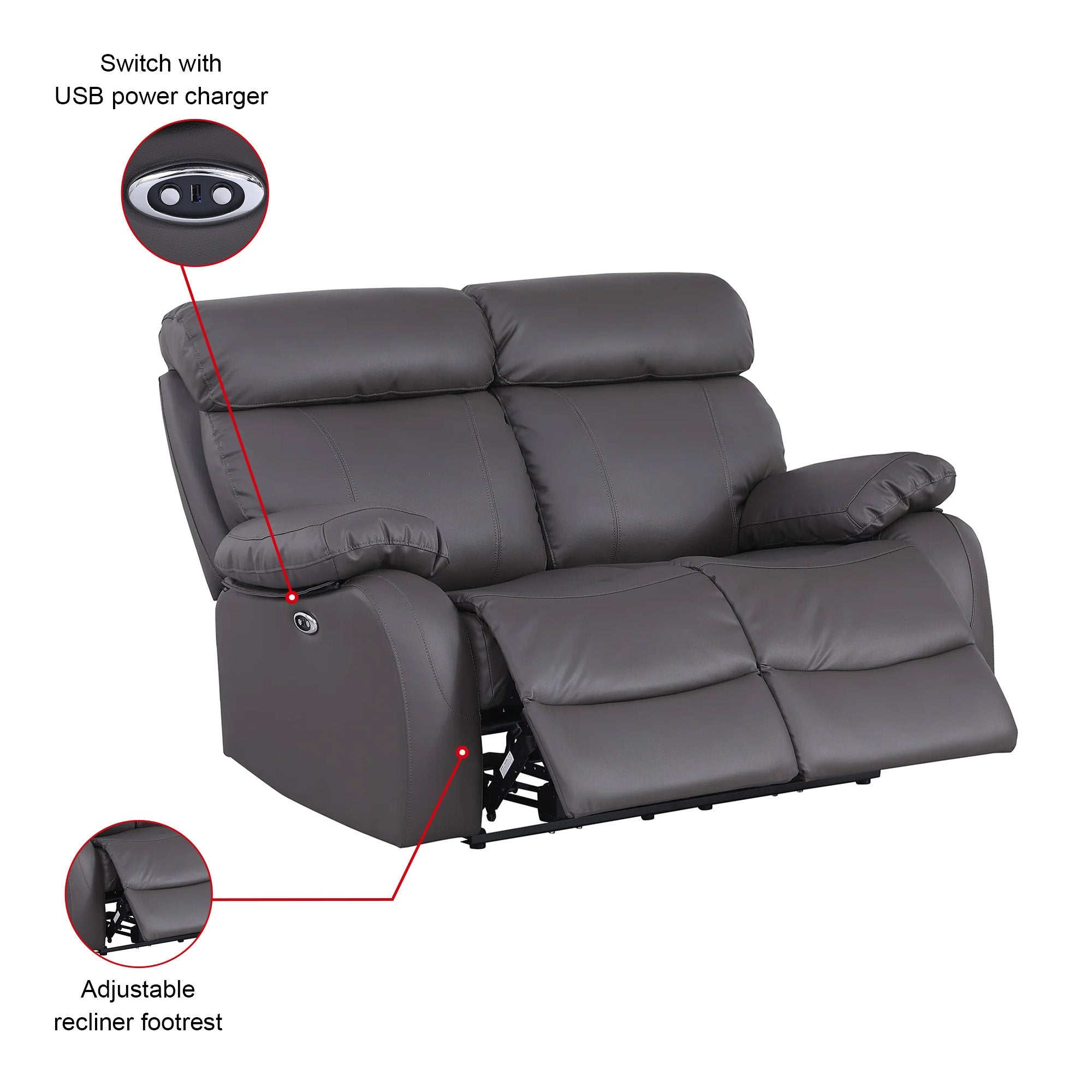 Harry Gray Power Recliner Sofa & Loveseat