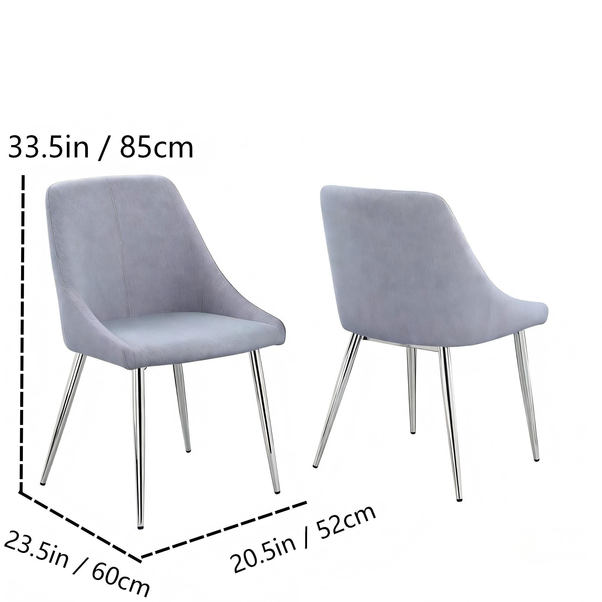 Gray Fabric Upholstery Side Chair-2PCS/CTN