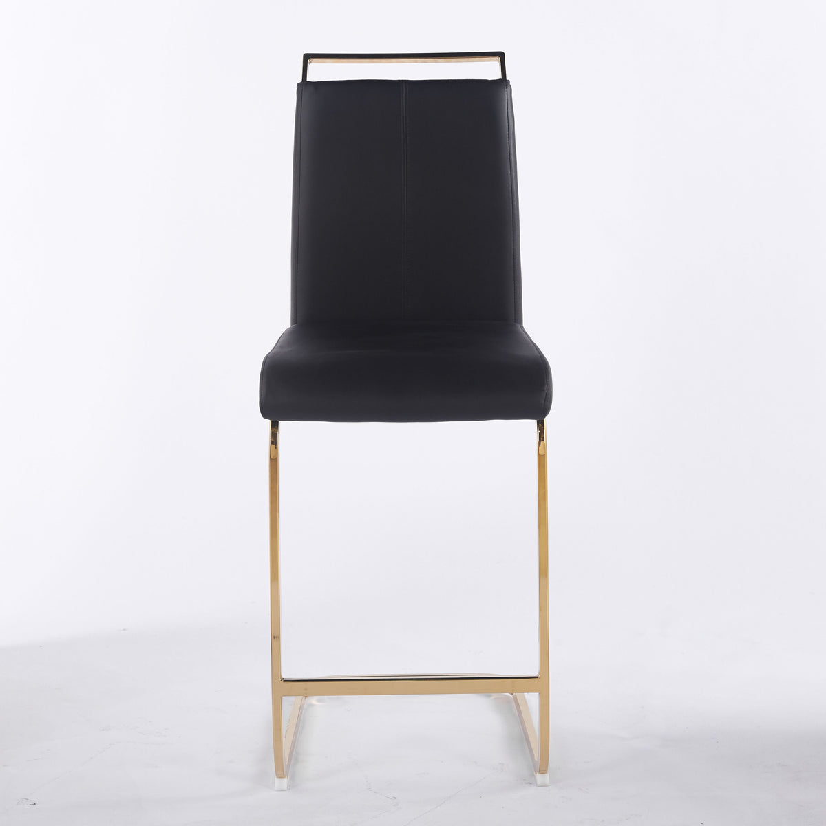 Contemporary Upholstered Bar Stool, Diamond Stitched PU Leather with Gold/Chrome Cantilever Base 4pcs/CTN